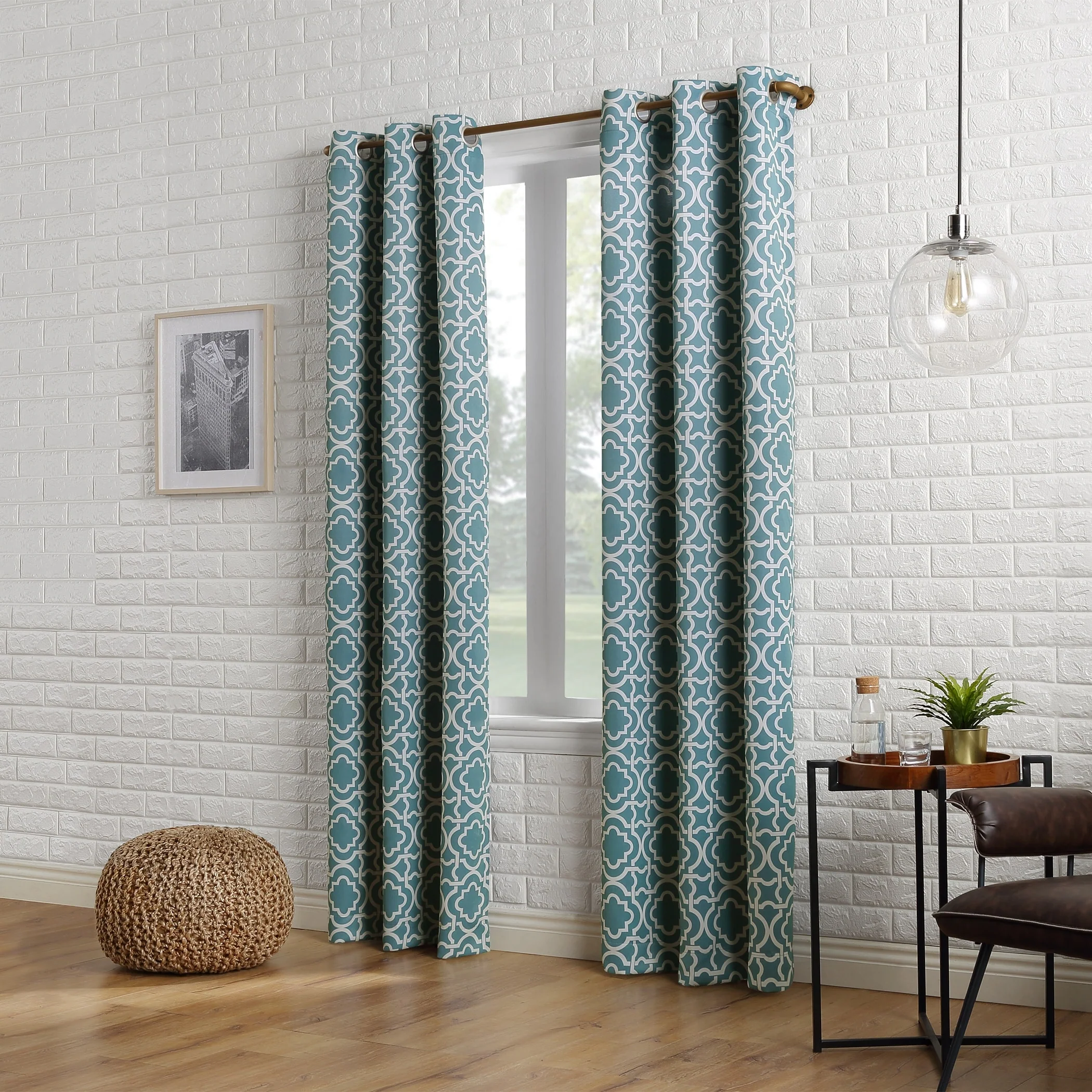 Sun Zero Barnett Trellis Blackout Grommet Curtain Panel, Single Panel