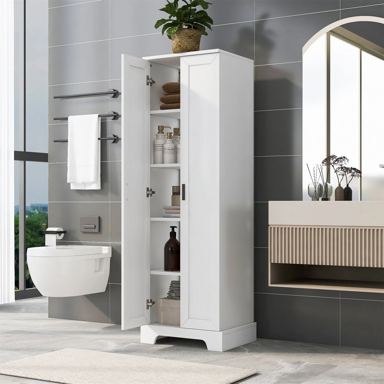 Merax Storage Cabinet with Two Doors for Bathroom, Office
