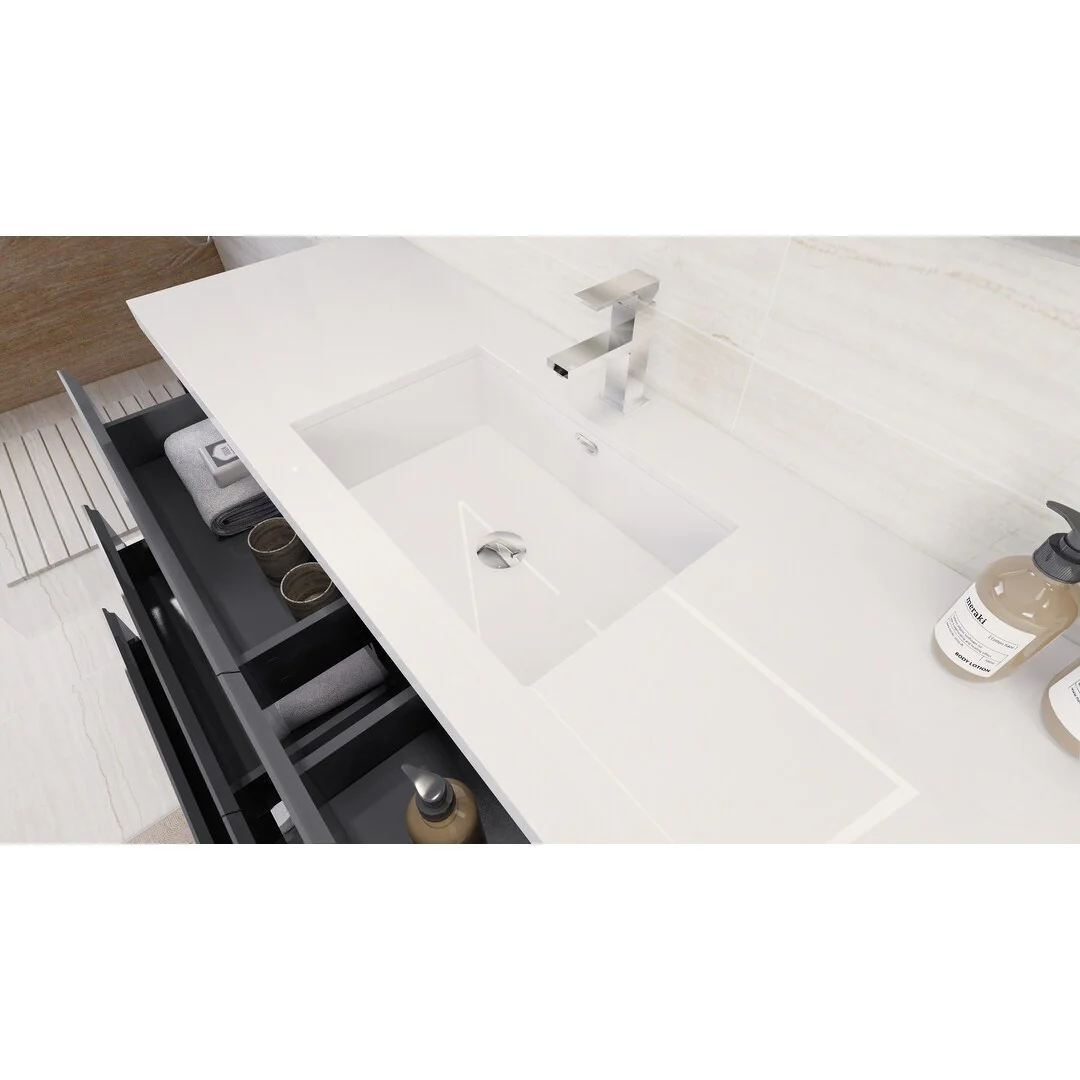Aron 60'' Freestanding Vanity with Single Reinforced Acrylic Sink