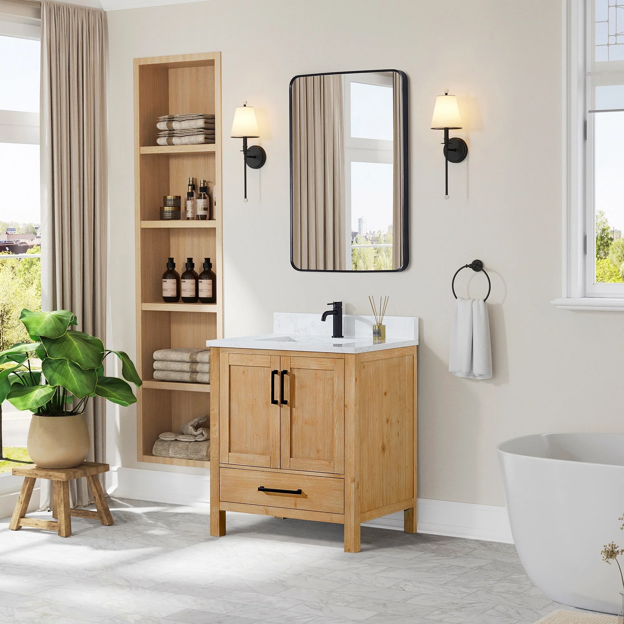 Shannon Bath Vanity with Composite Stone Countertop without Mirror