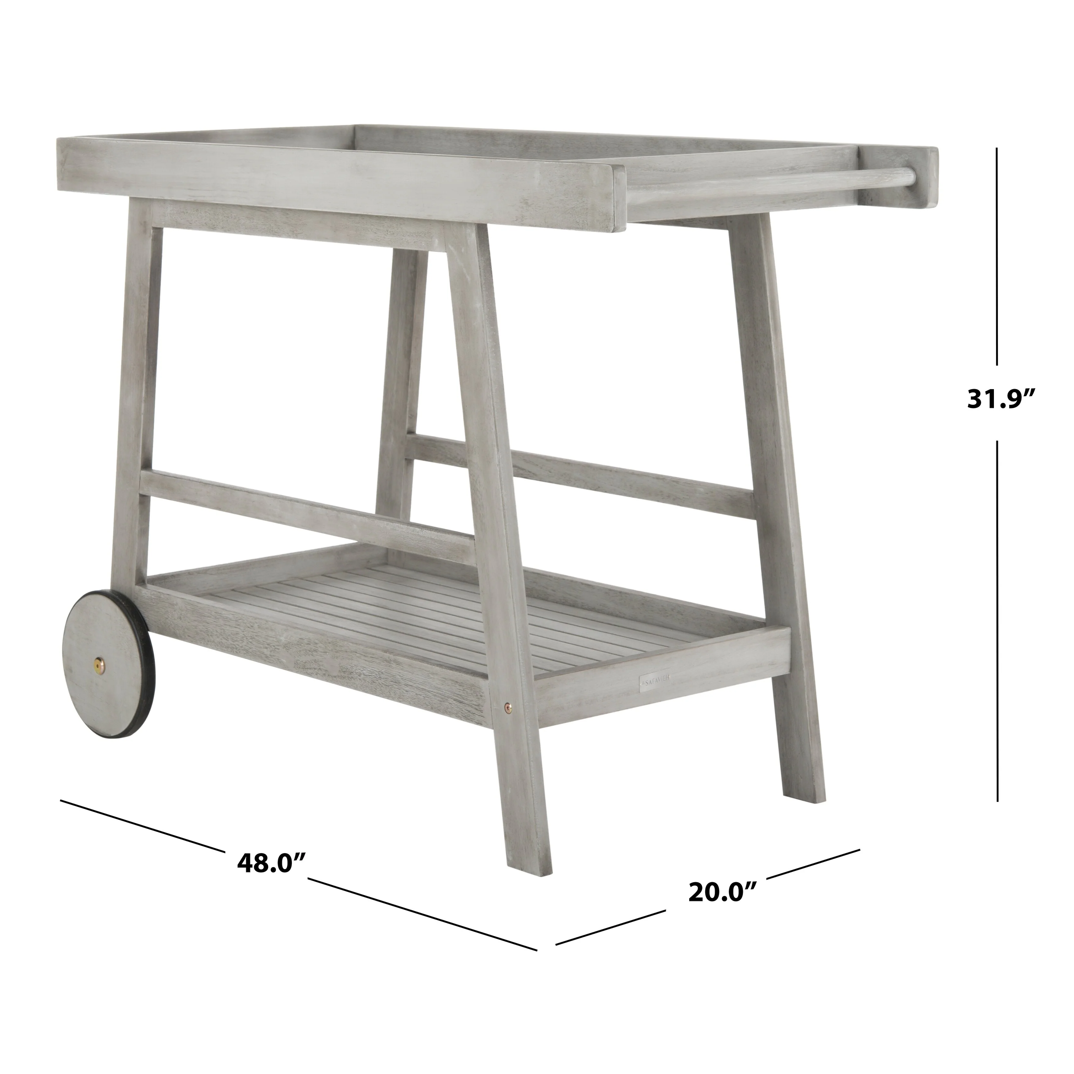 SAFAVIEH Outdoor Hayleigh Bar Cart - 48Wx20Dx32H