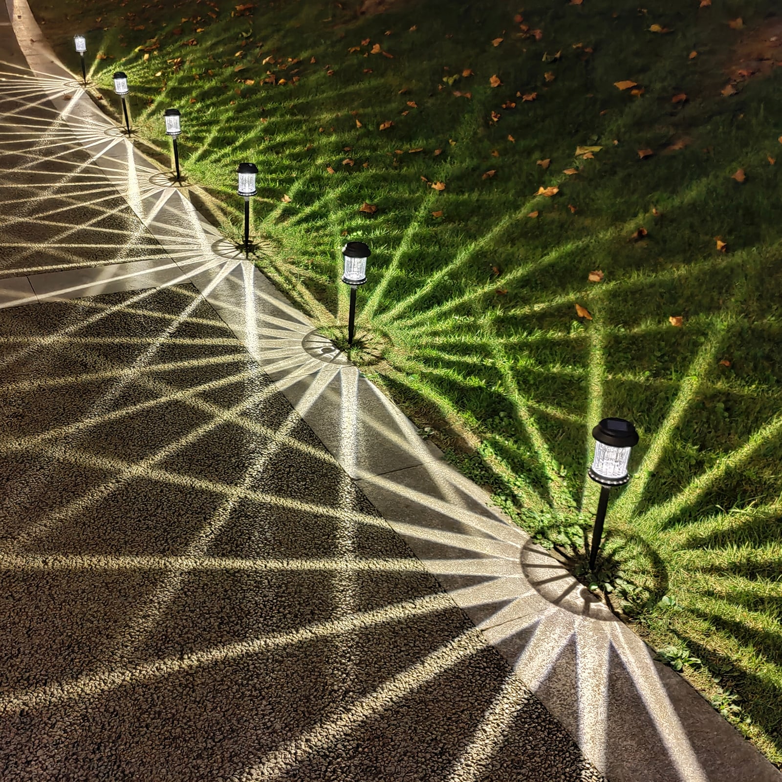 Solar Powered Integrated LED Garden pathway Light Pack(Set of 6) - N/A