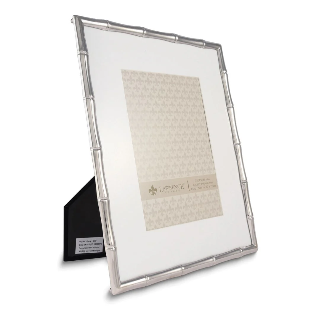 Curata Silver-Tone Metal Bamboo 8x10 Frame Matted For 5x7 Photo