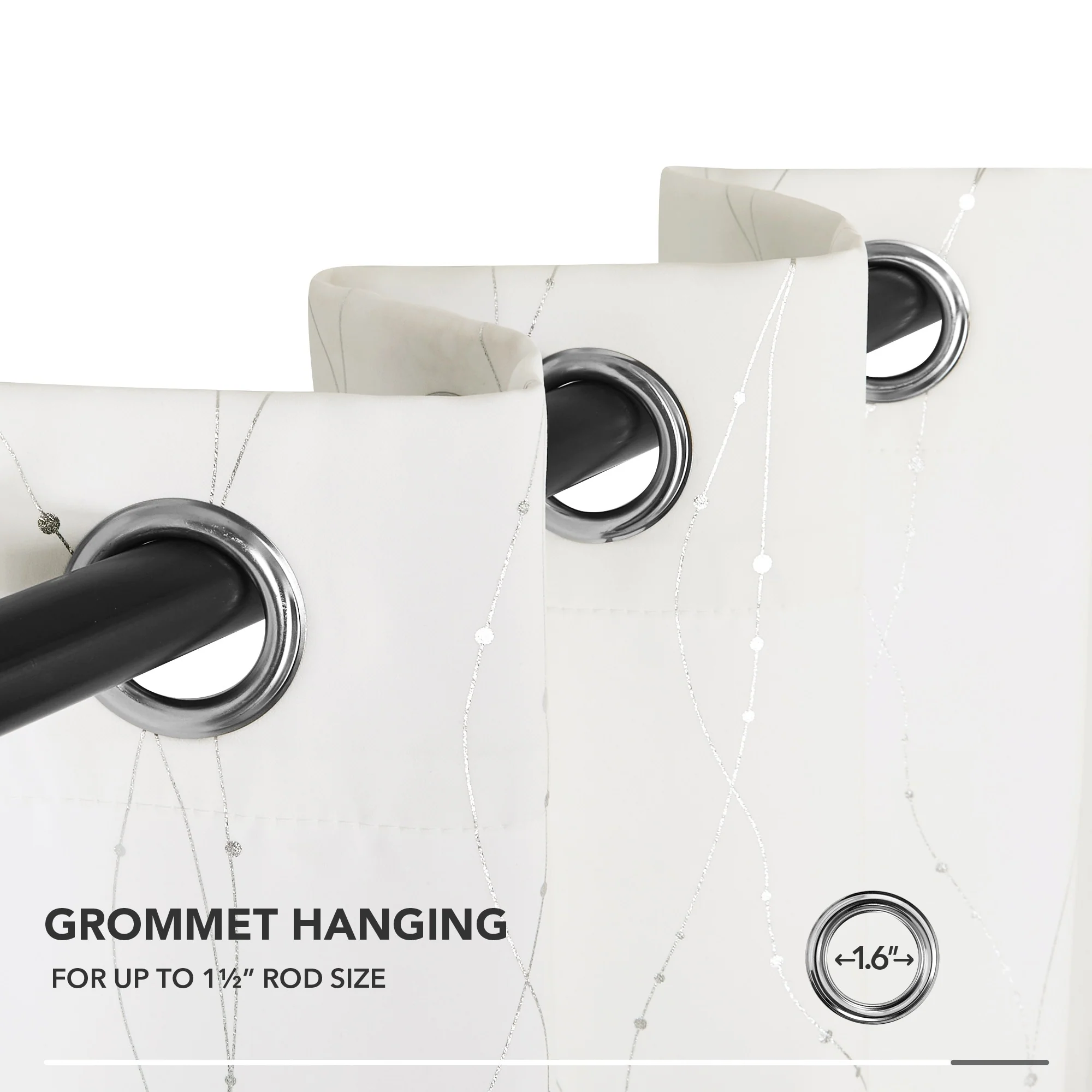 Deconovo Wave Line with Dots 52 Width Curtains Pair(2 Panel)