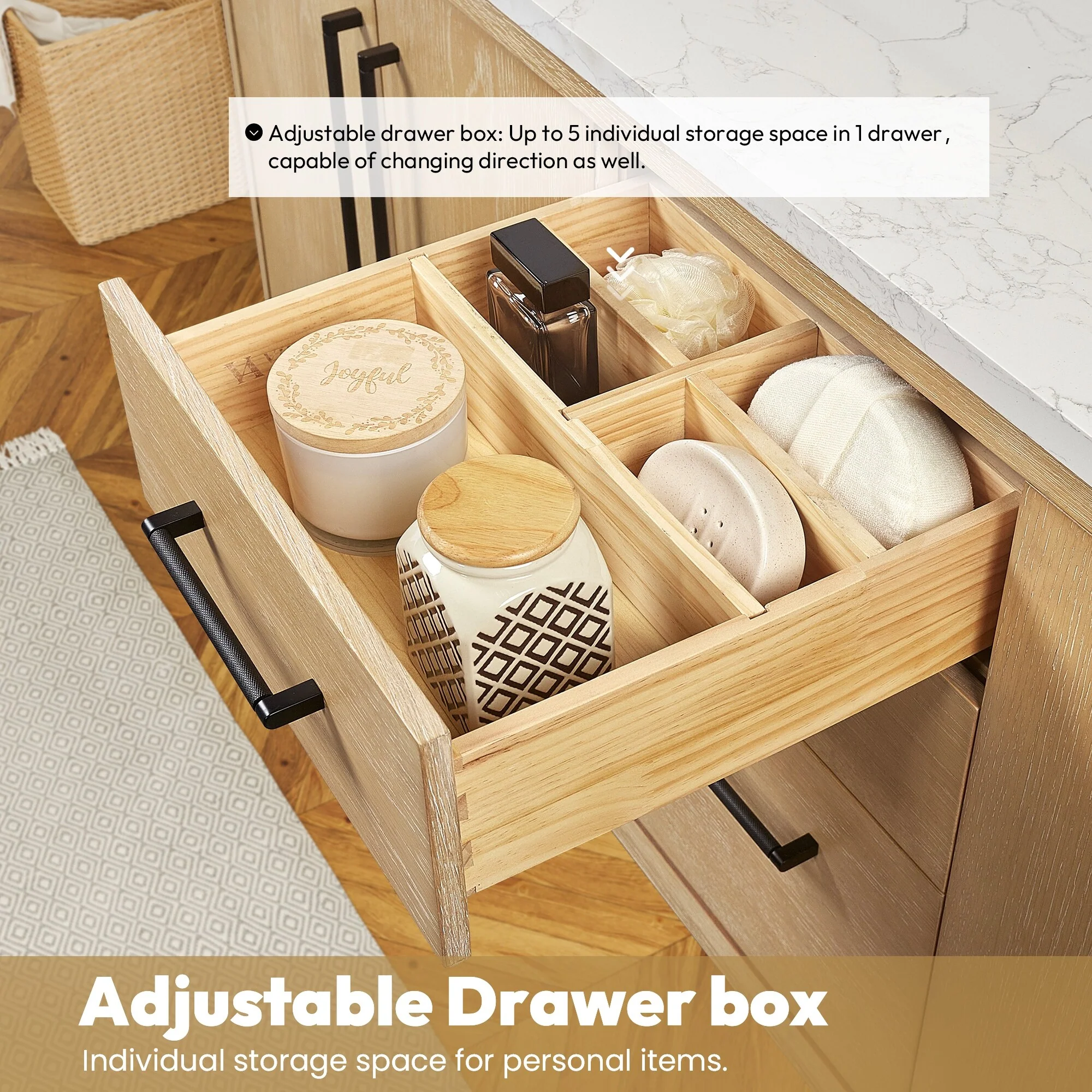 Gara Single Bath Vanity with Composite Stone Top and Mirror