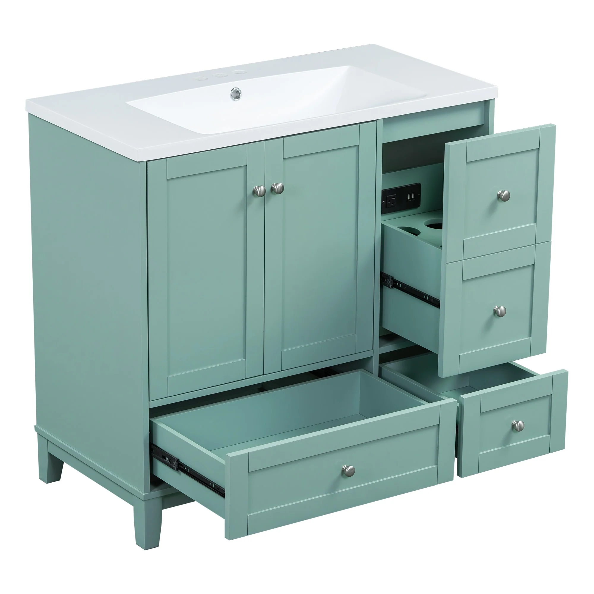 36 Inch Modern Bathroom Vanity with USB Charging