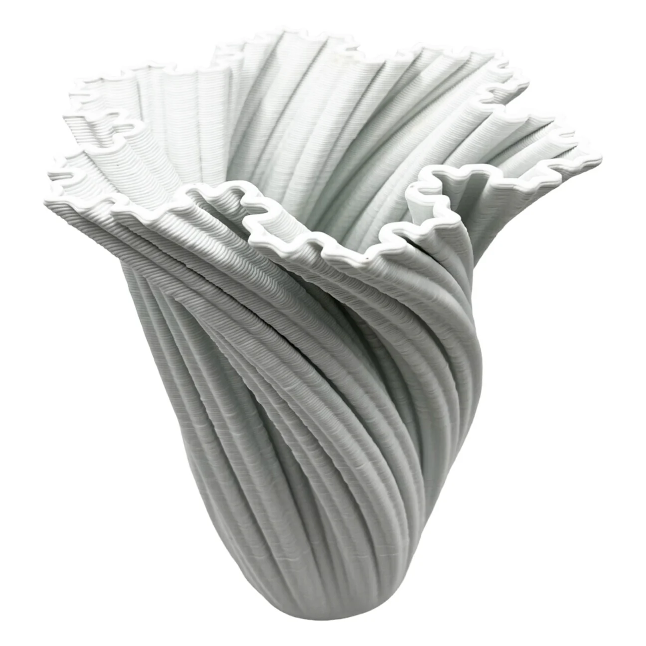 11 Inch Tall White Ceramic Vase
