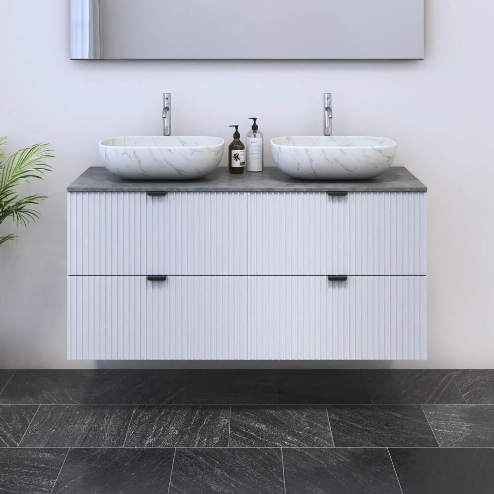 Nicole 4S 120 Double Sink Floating Bathroom Vanity (48