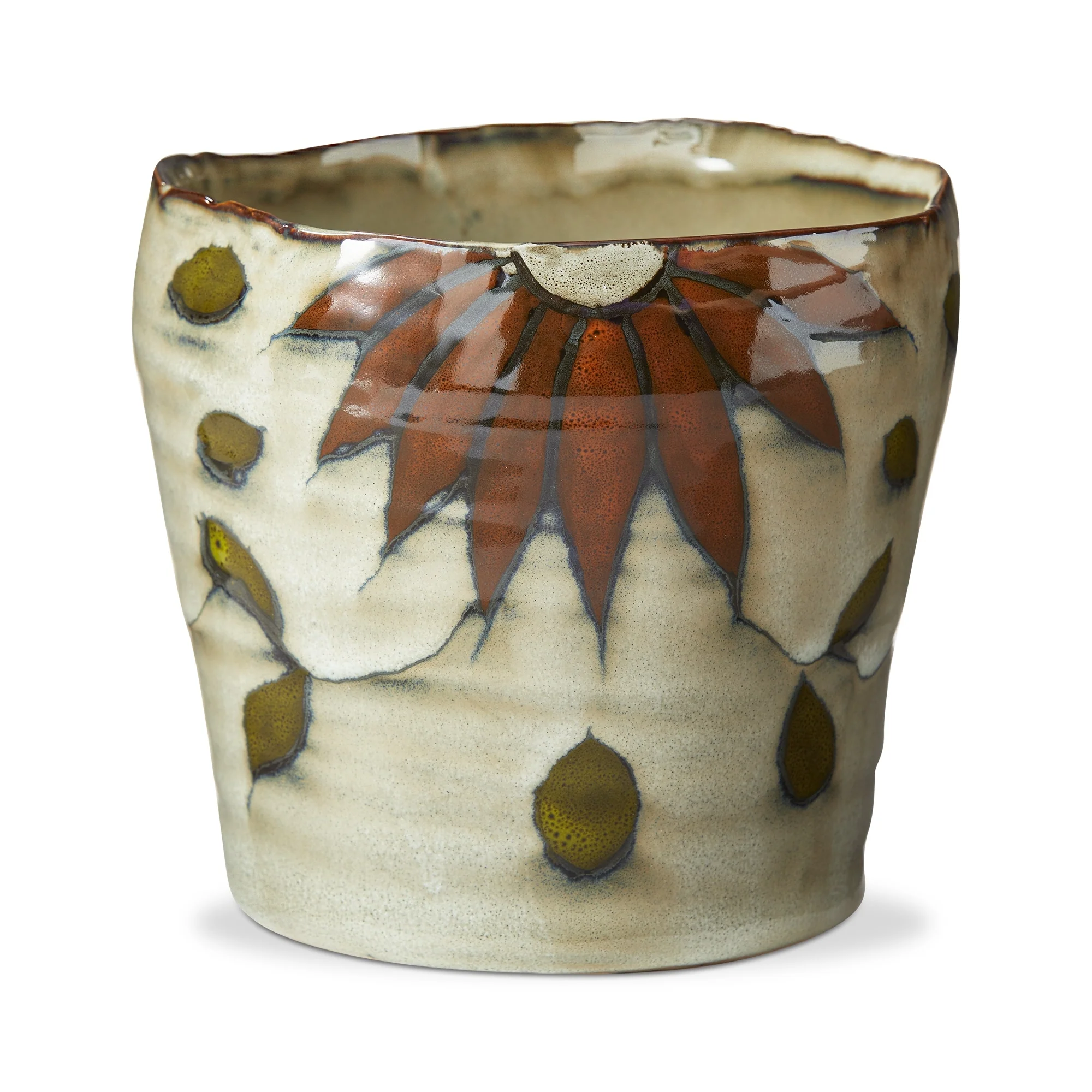 Large Potting Poinsettia Design Indoor/Outdoor Garden Planter - Multicolor