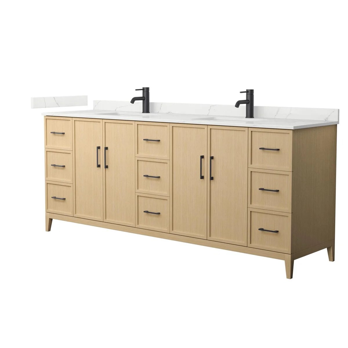 Elan 84-inch Double Vanity, Single Hole Quartz Top