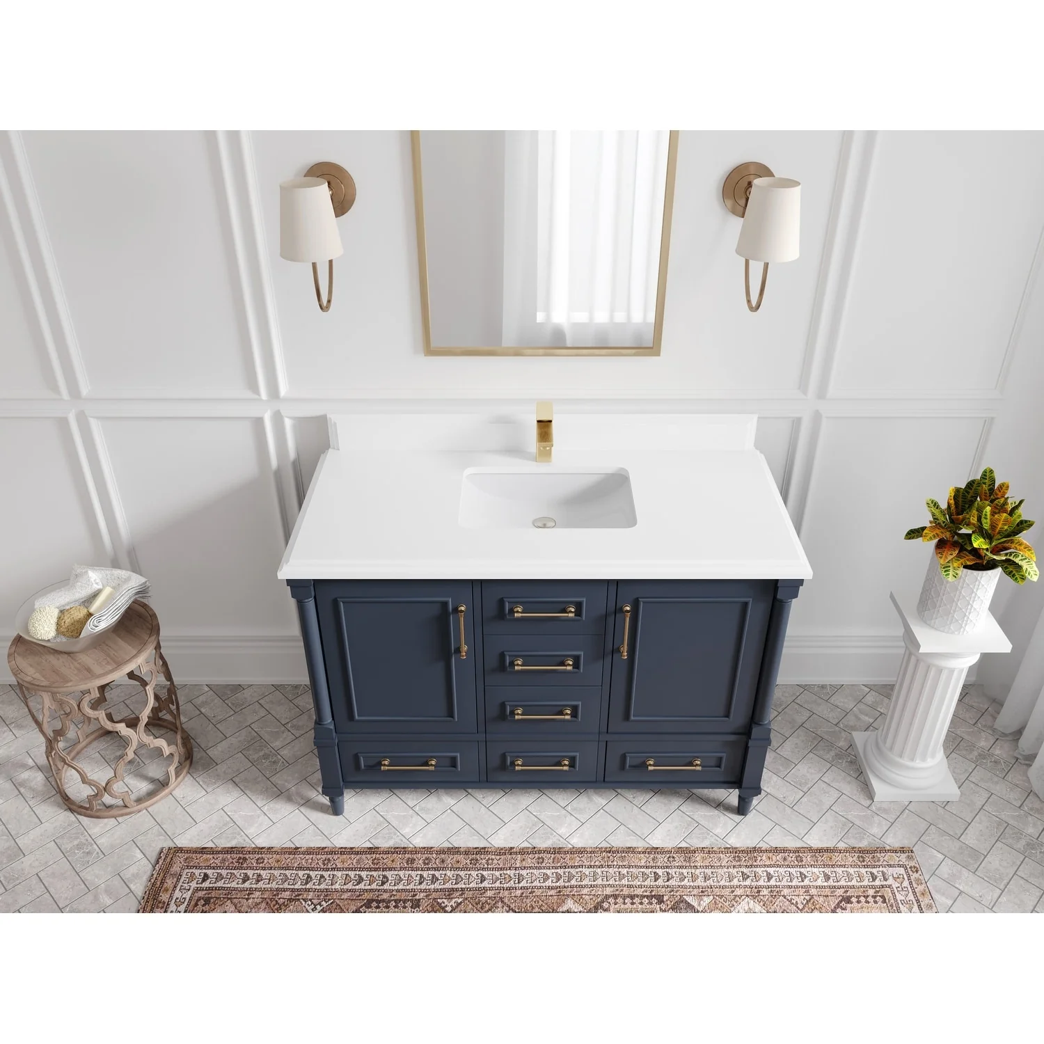 Willow Collections 48 in. W x 22 in. D Aberdeen Single Bowl Sink Bathroom Vanity with Countertop