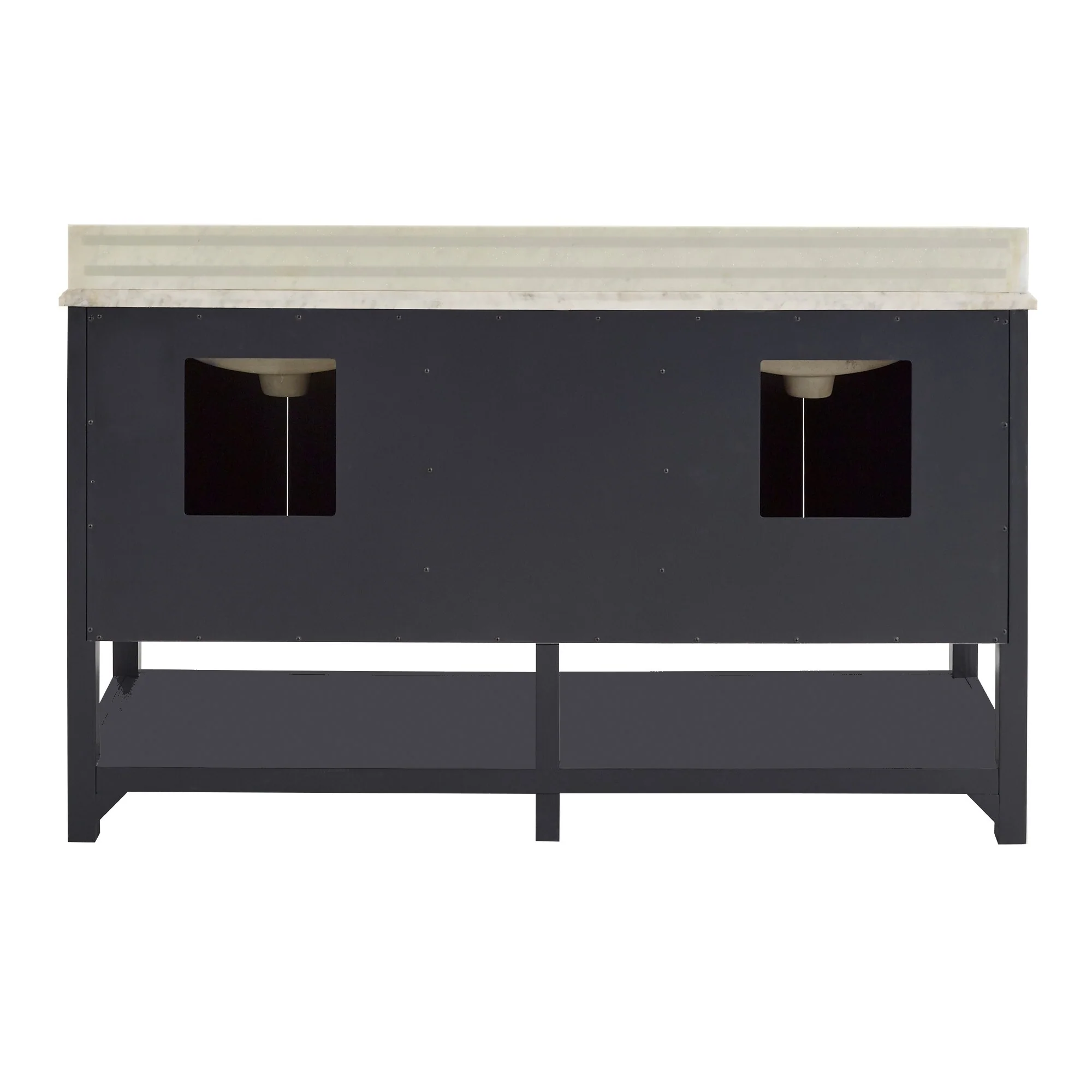 Lilleham Bathroom Sink Vanity with White Marble Veneer Stone Top by iNSPIRE Q Classic