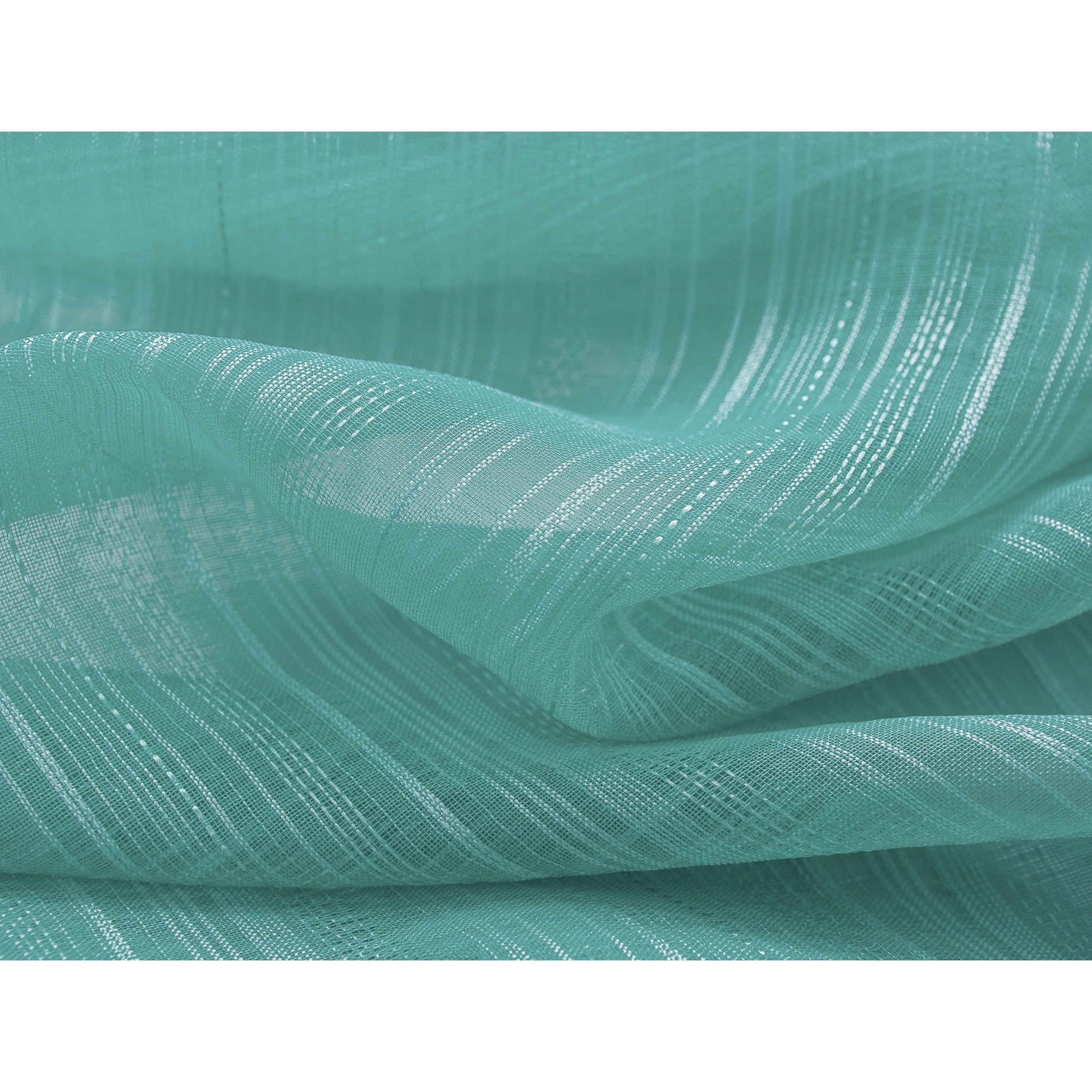 Erica Striped Doily Single Grommet Curtain Panel - (1x) 54 x 90 in. - (1x) 54 x 90 in.