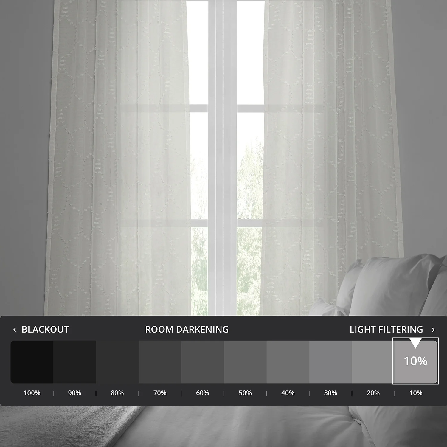 Exclusive Fabrics Marseille Shell Patterned Linen Sheer Curtain (1 Panel)