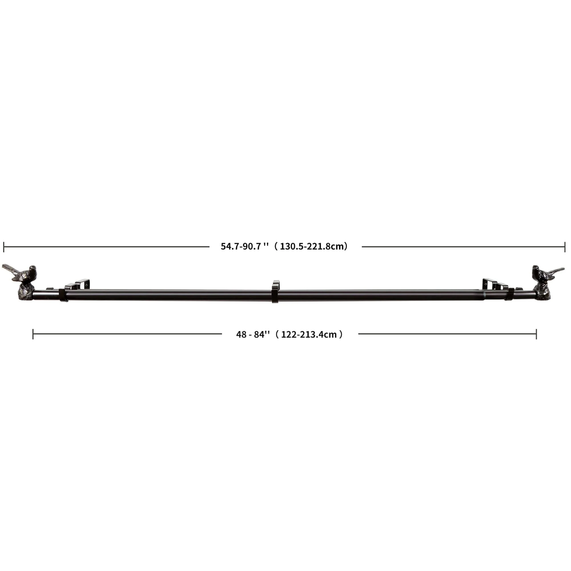 MERIVILLE 1-Inch Diameter Double Window Curtain Rod, Bird Finials