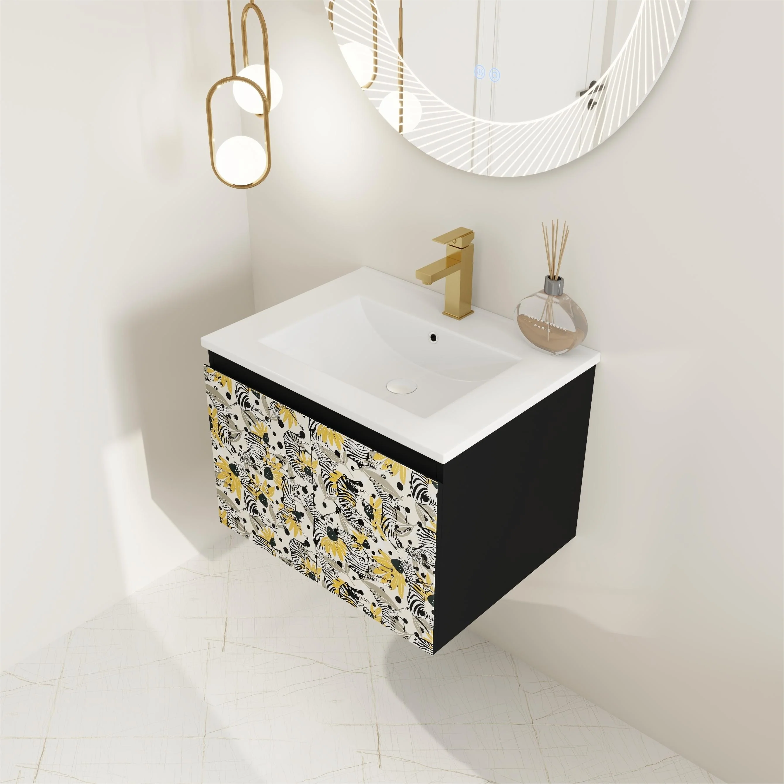 BNK 24/30/48 Inch Double Sink Bathroom Vanity with Soft Close Door