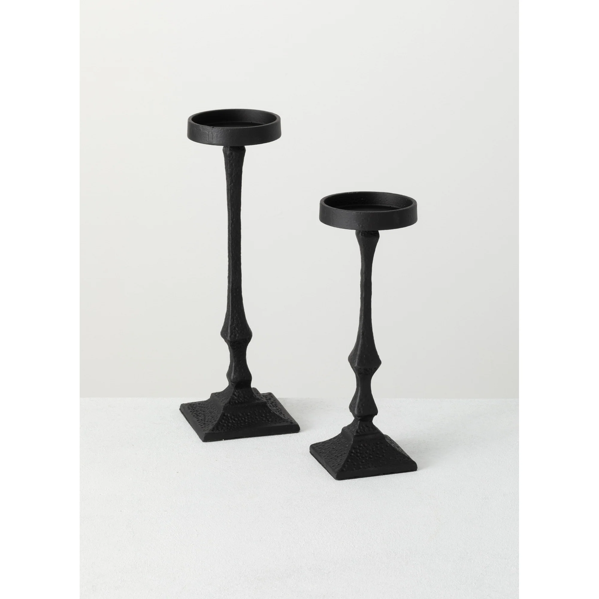 Sullivans Set Of 2 Pillar Iron Candle Holders 14.5