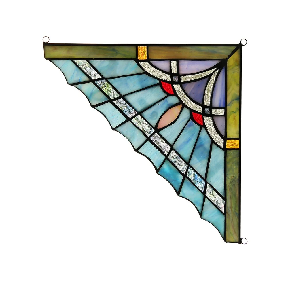 Chloe Tiffany Style Stained Glass Window Corner Panel