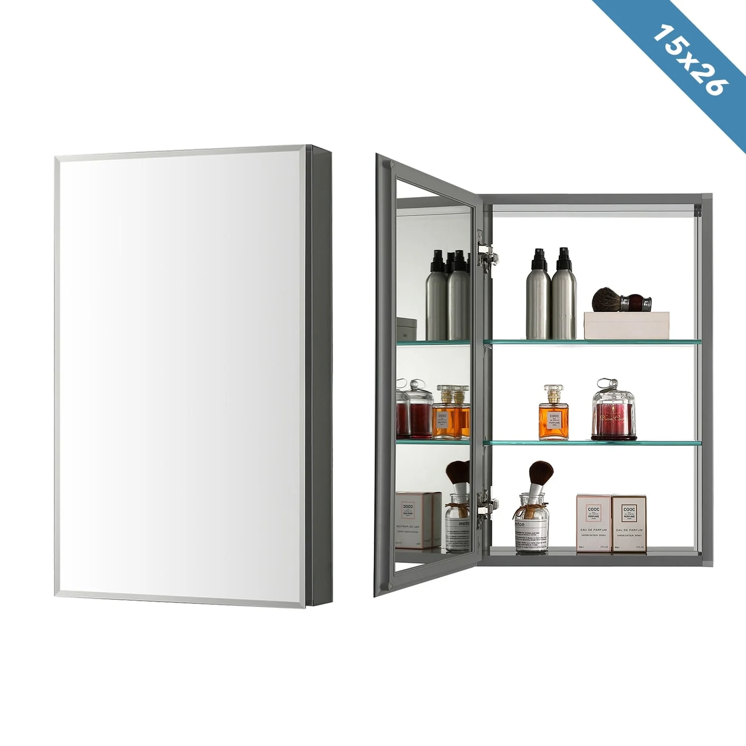 Frameless Aluminum Bathroom Mirror Medicine Cabinet