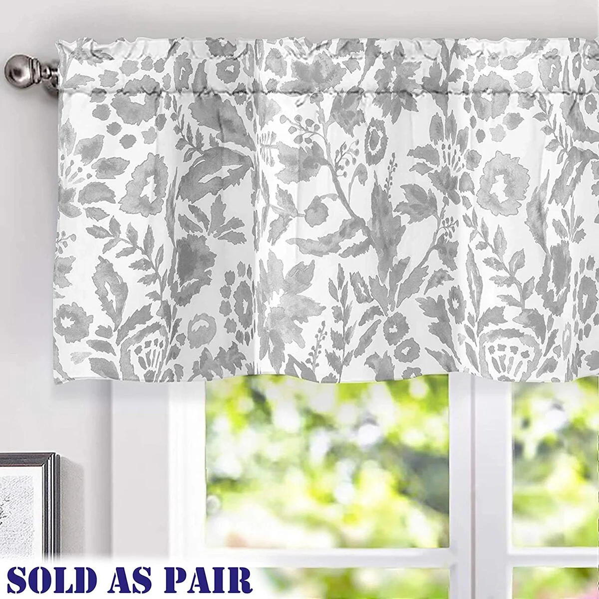 DriftAway Julia Geo/Leaf Window Curtain Valance Pair