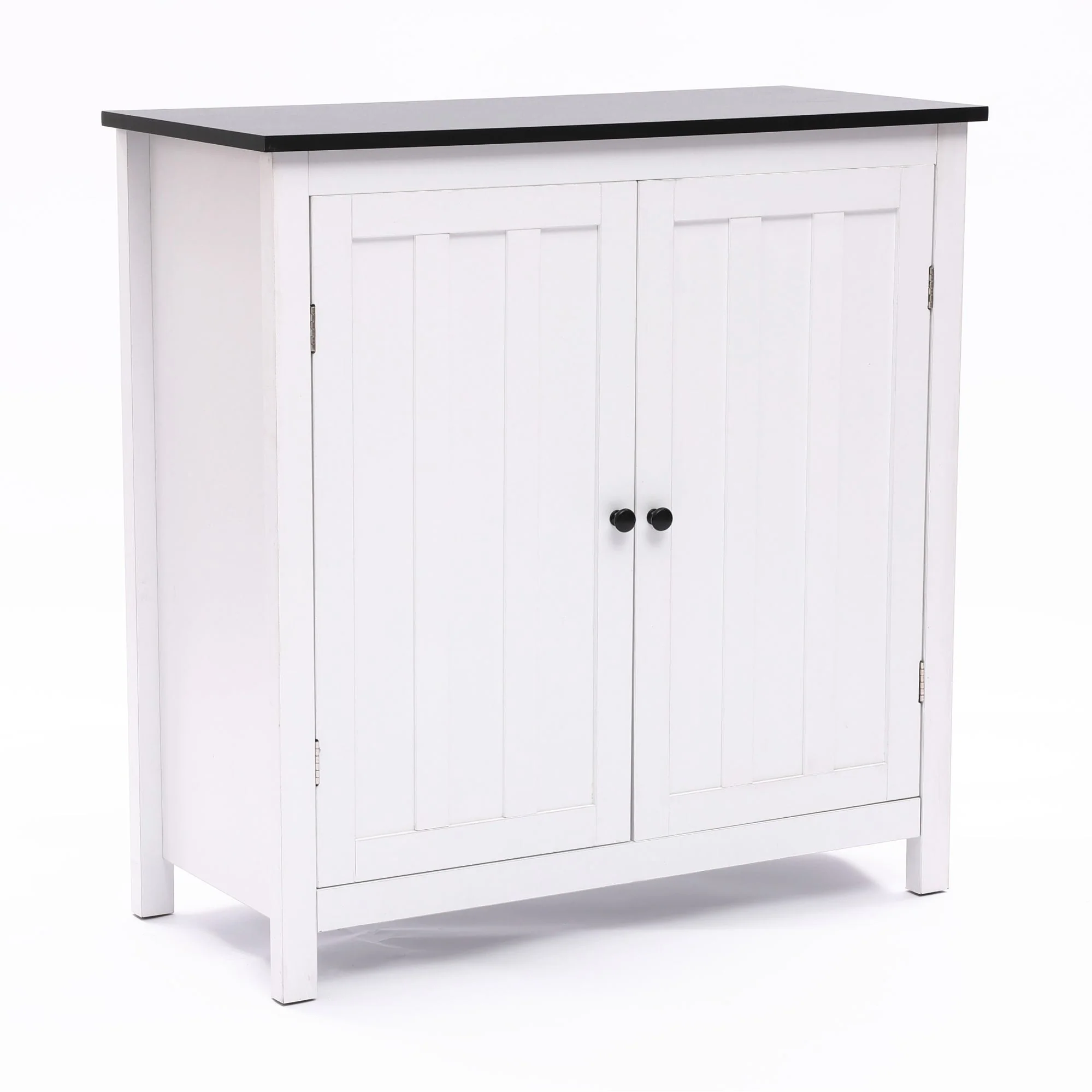 White MDF Wood 2-Door Bathroom Storage Cabinet with an Adjustable Shelf - 32.3