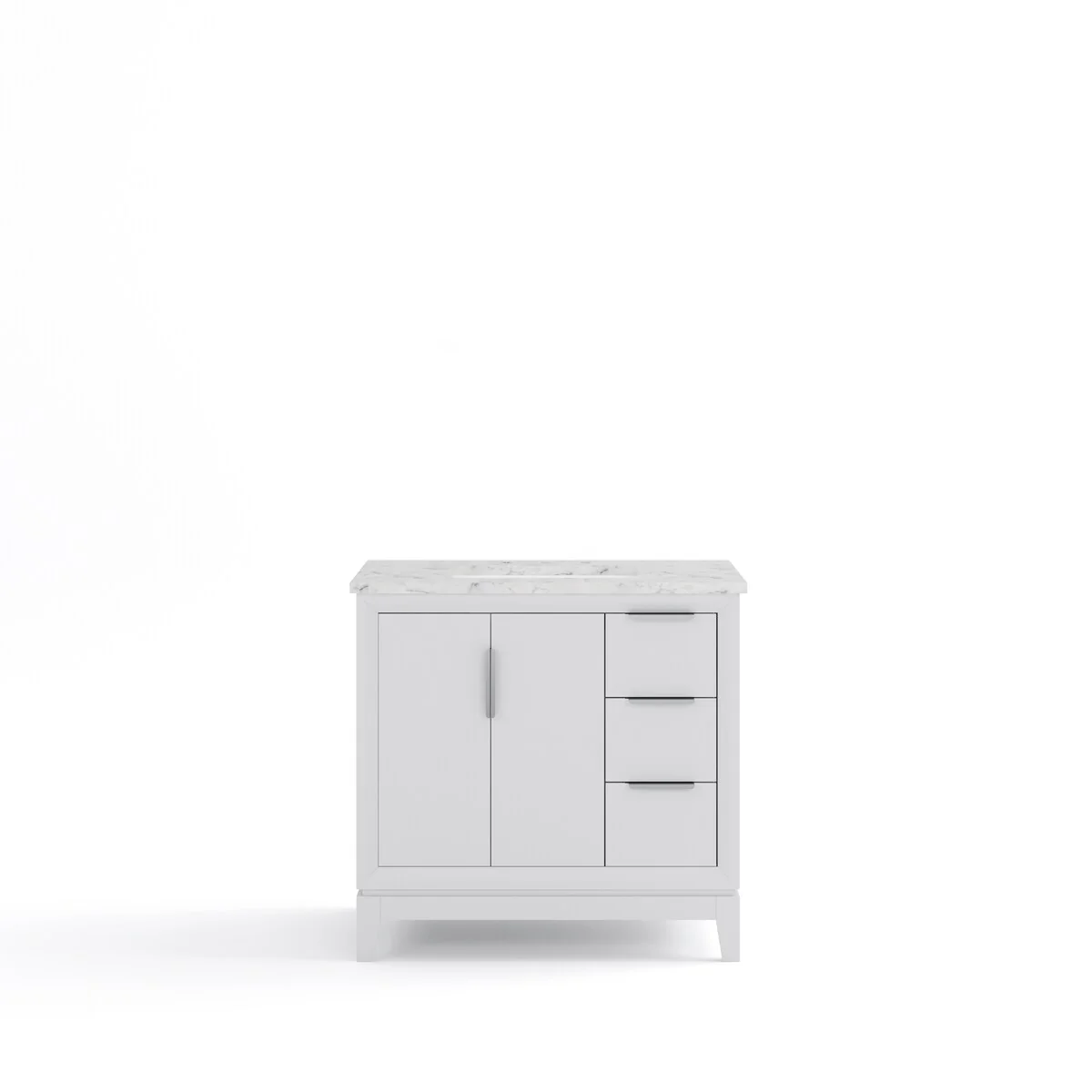 Elizabeth 36-Inch Single Sink Carrara White Marble Vanity