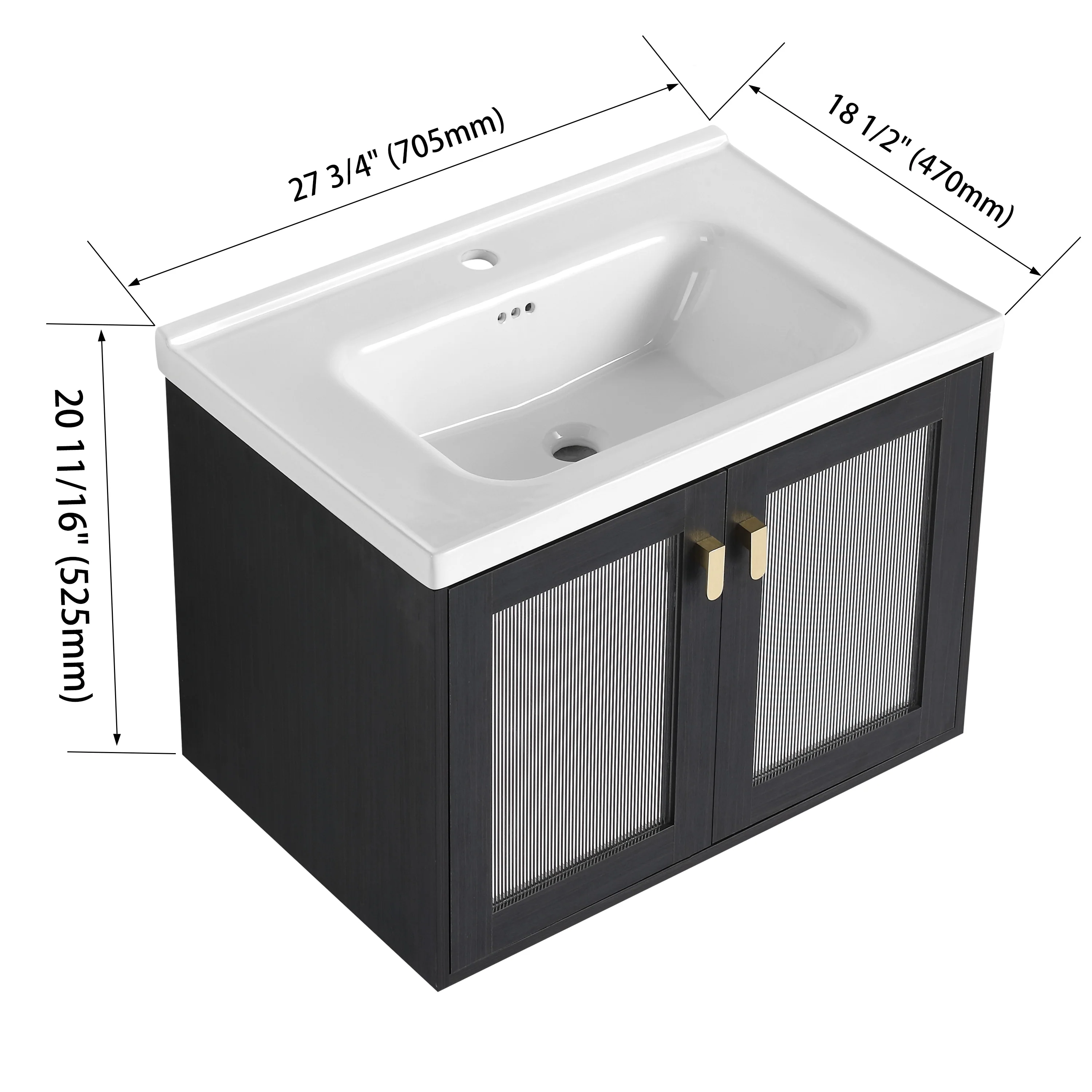 BNK 28/ 32/36/40 Inch Single Sink Bathroom Vanity with Soft Close Door, Modern Floating Vanity