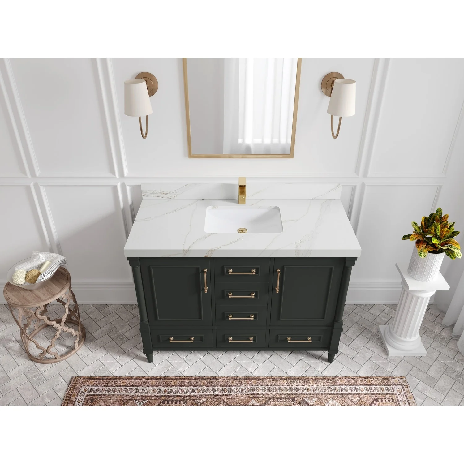 Willow Collections 48 in. W x 22 in. D Aberdeen Single Bowl Sink Bathroom Vanity with Countertop