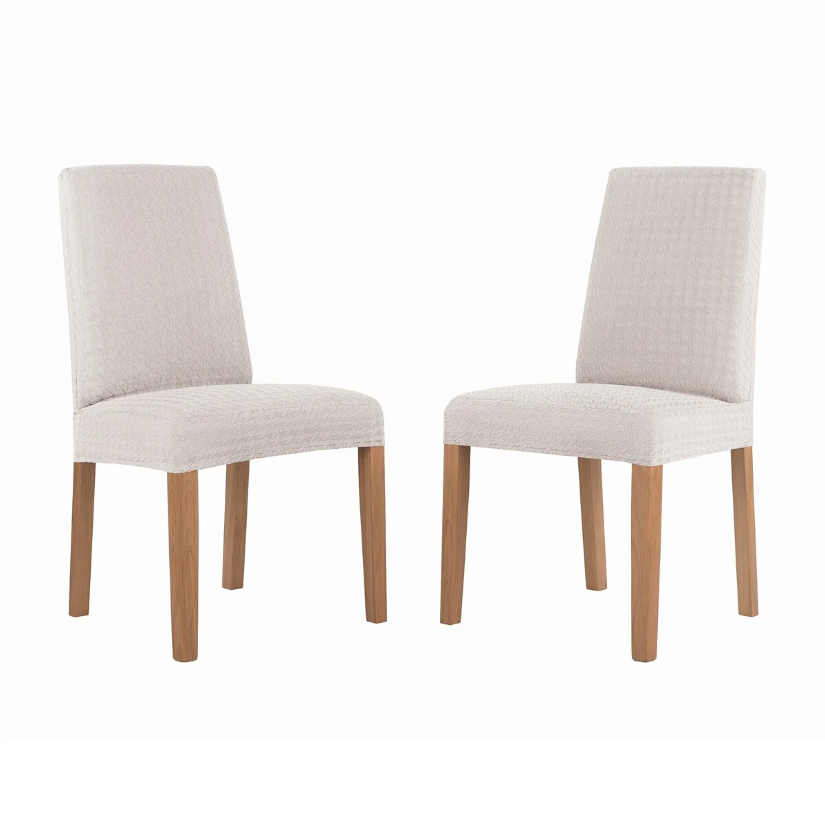 No. 918 Sparta 2-pack Houndstooth Textured Stretch Fit Elastic Dining Chair Cover Pair - 28