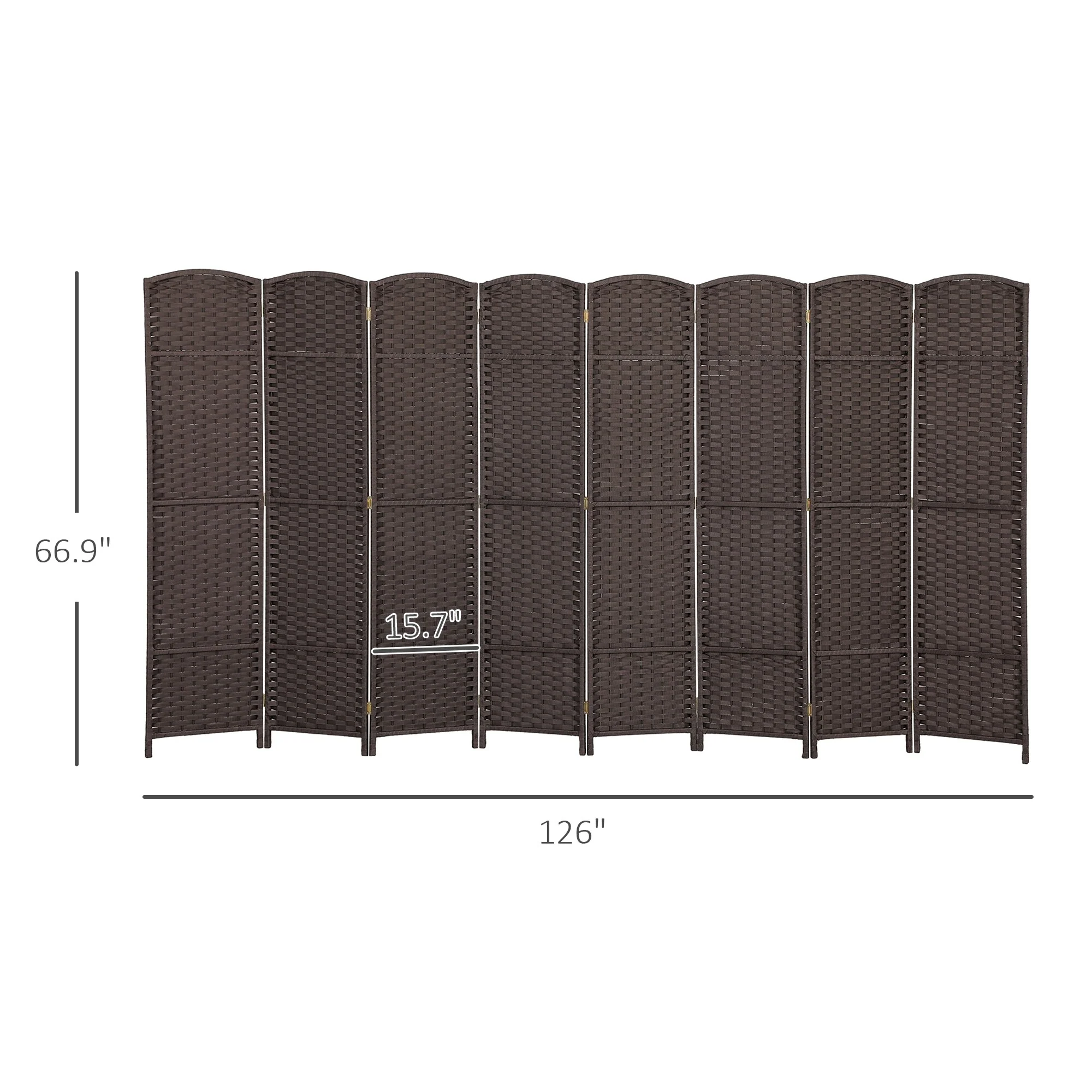 HOMCOM Room Divider, 8 Panel Folding Privacy Screen, 5.6' Tall Freestanding Wall Partition