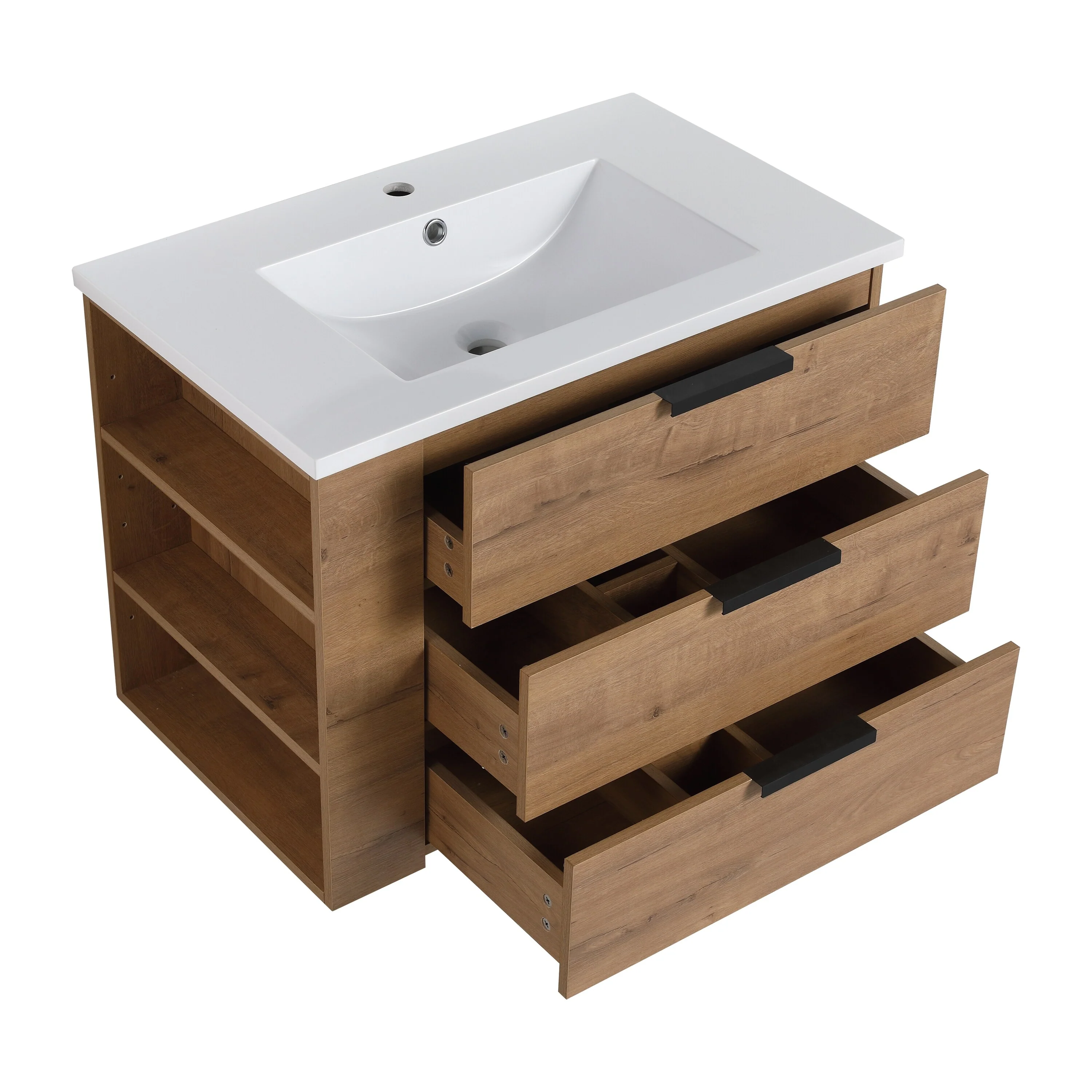 Beingnext 30''/36'' Single Sink Floating Bathroom Vanity with Soft Close Drawer and Adjustable Shelf