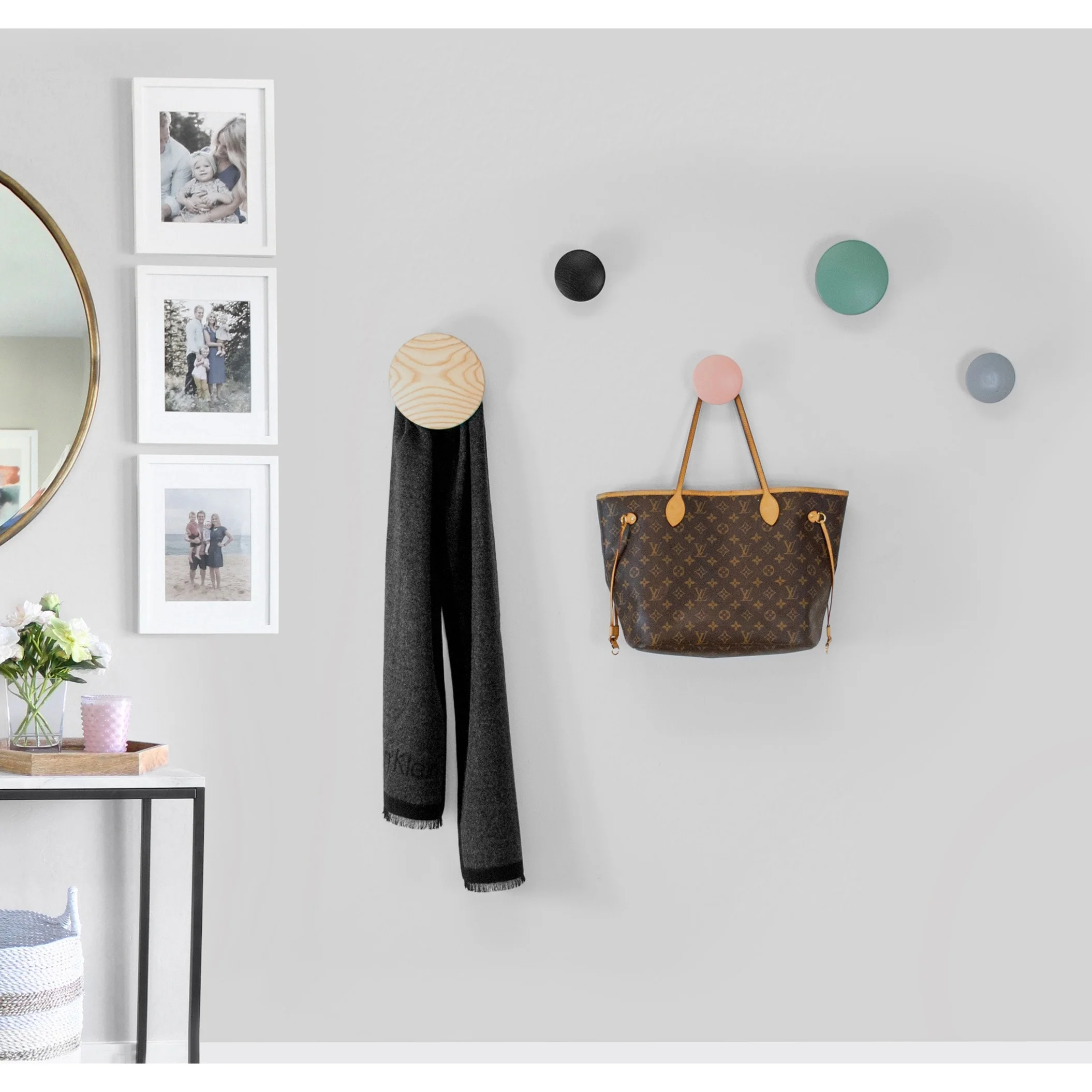 Mod Made Wall Button Coat Rack Hooks