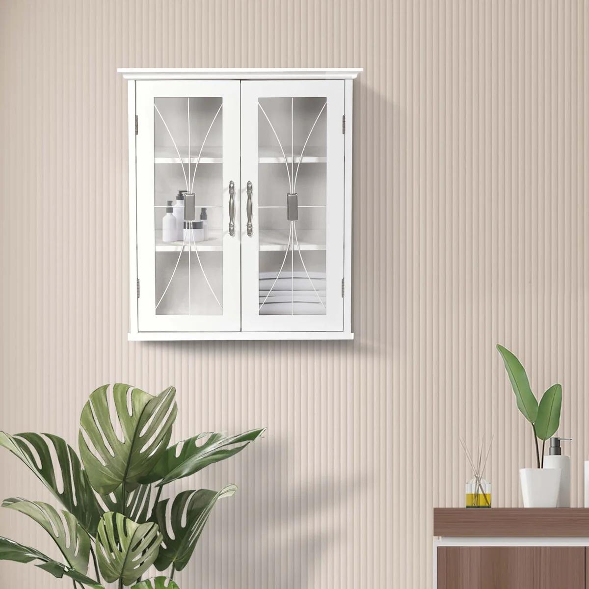 Teamson Home Delaney Removable Two-Door Wall Cabinet