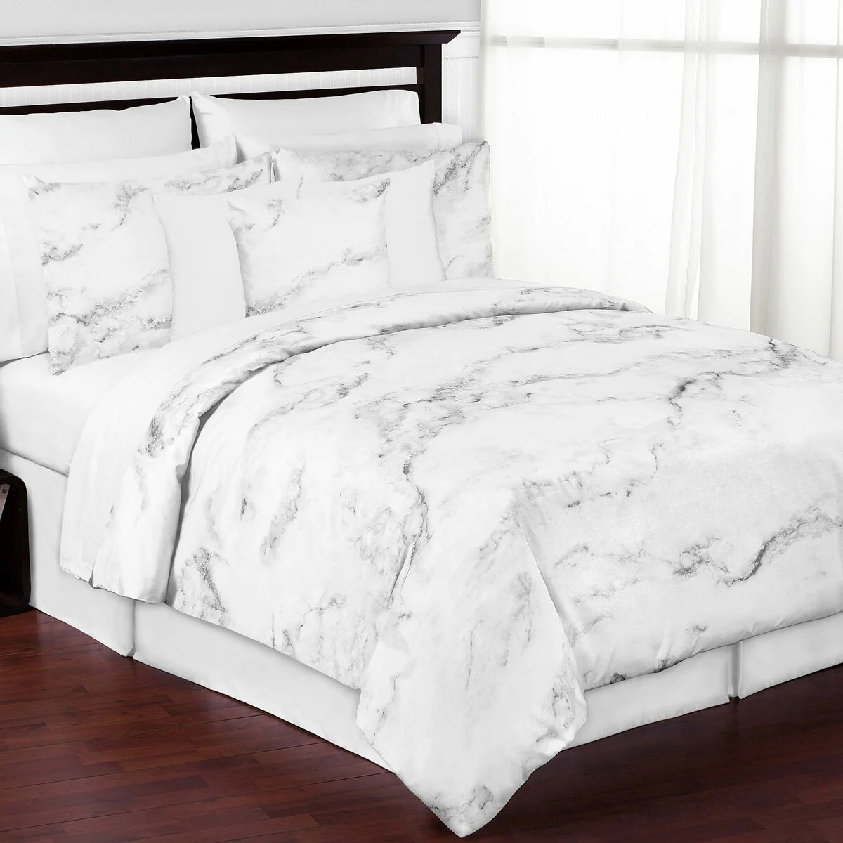 Sweet Jojo Designs Black and White Marble Collection 3-piece Comforter Set