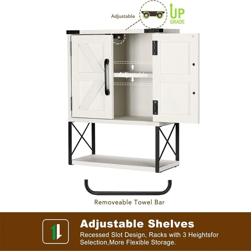 Wood Wall Mounted Storage Cabinet - 7.1