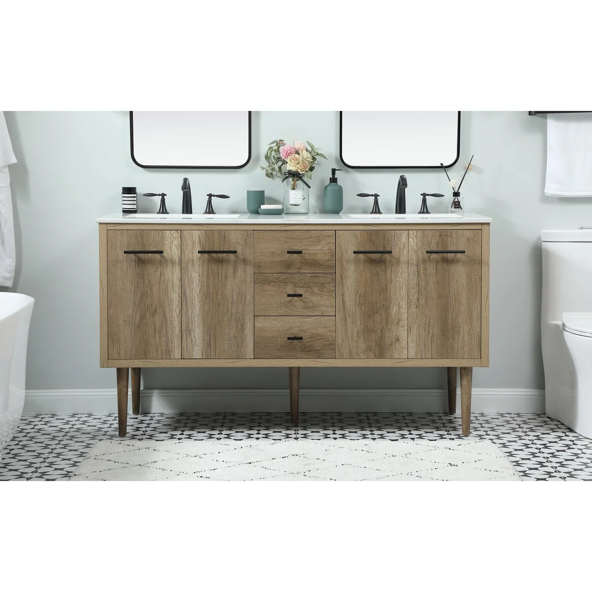 Fern 60 Inch Double Bathroom Vanity