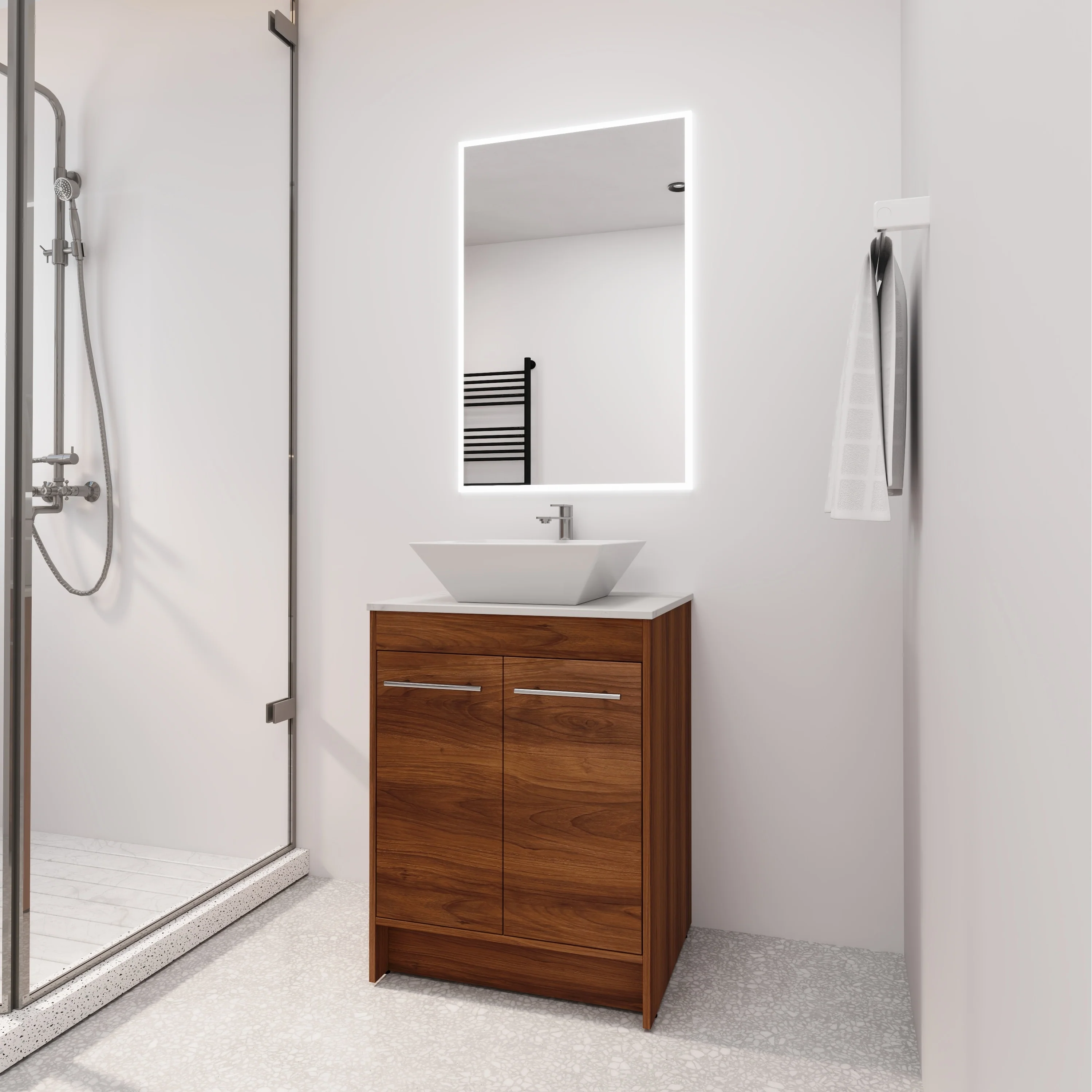 BNK 24/36/48/60 Inch Bathroom Vanity with Sink, Freestanding Bathroom Vanity with Soft Close Doors and Adjustable Shelf