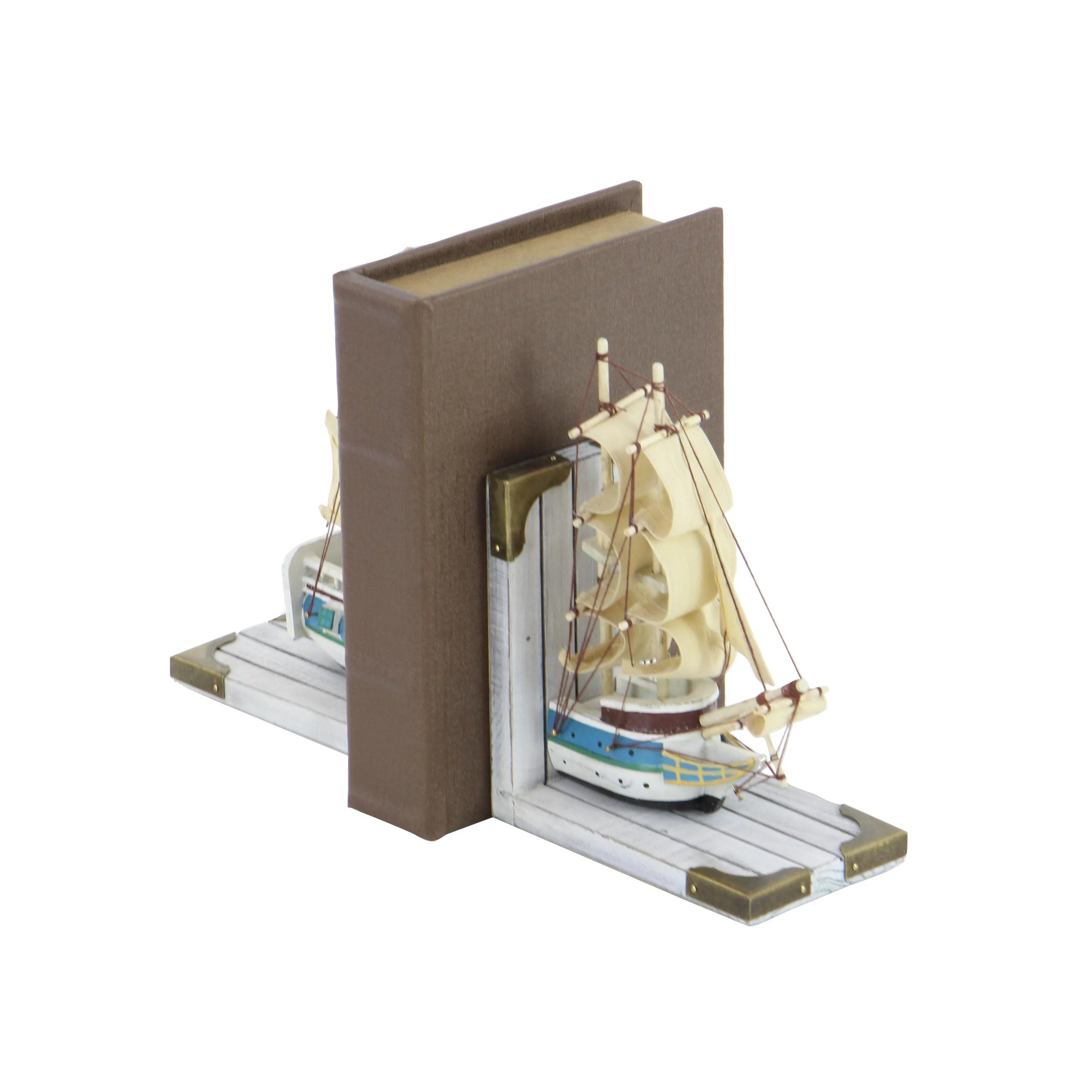 White Pine Coastal Bookends Boats and ships (Set of 2)