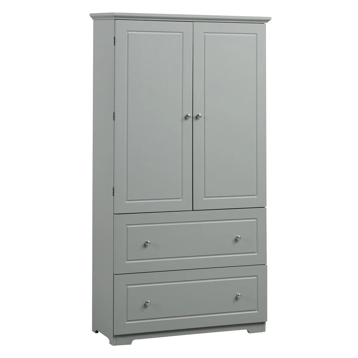 Tall Bathroom Storage Cabinet with Two Doors and Drawers