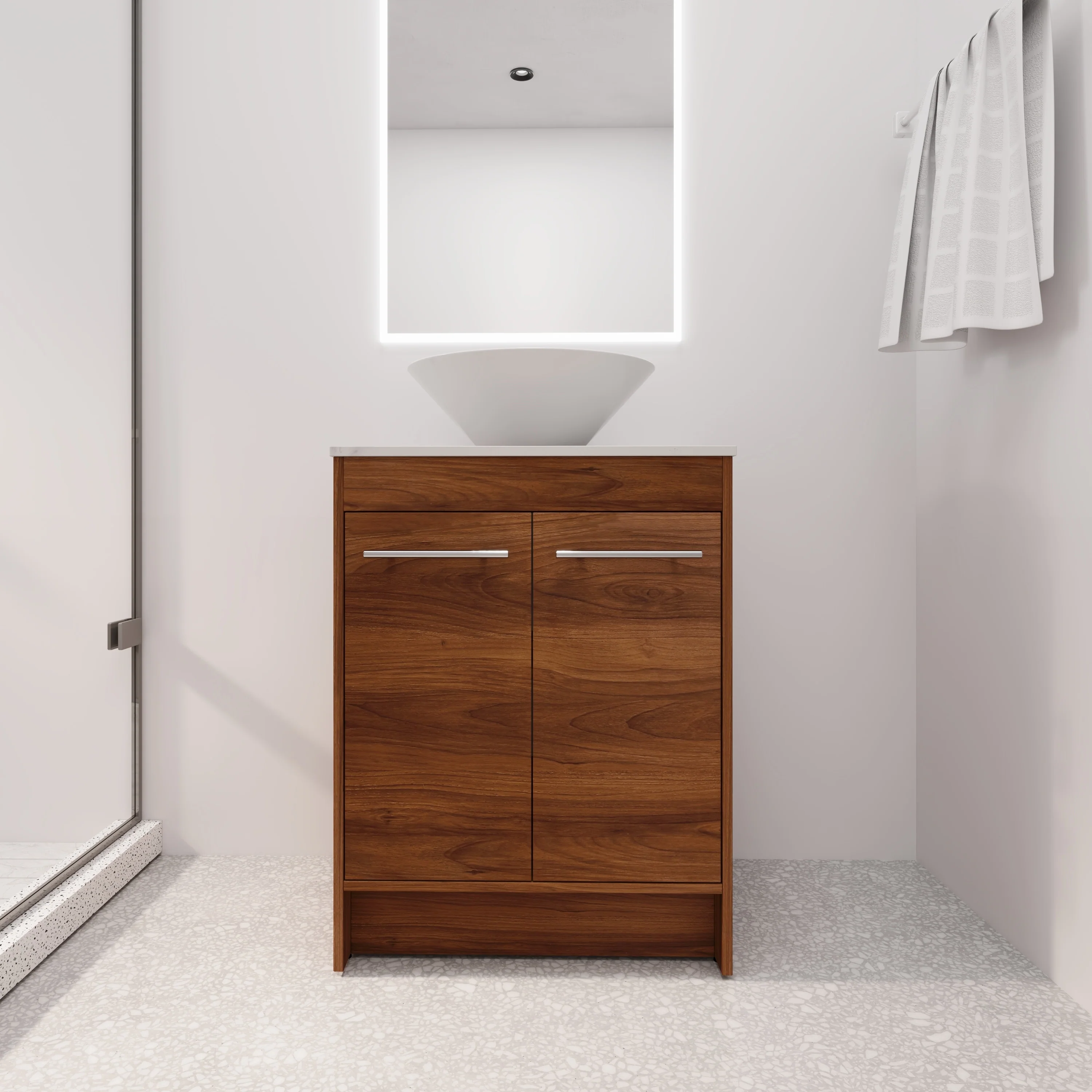 BNK 24/36/48/60 Inch Bathroom Vanity with Sink, Freestanding Bathroom Vanity with Soft Close Doors and Adjustable Shelf