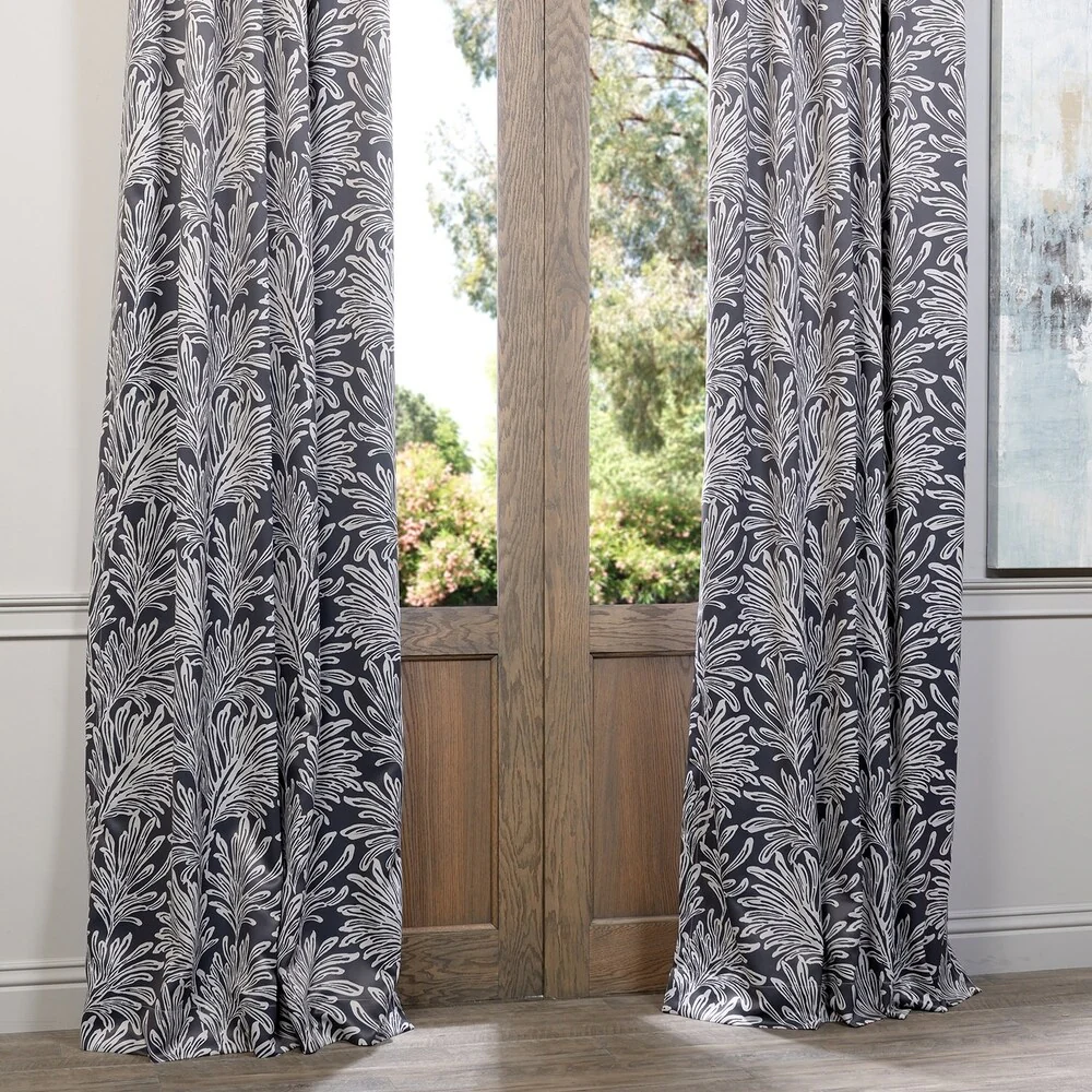 Exclusive Fabrics Palm Room Darkening Curtain Panel Pair