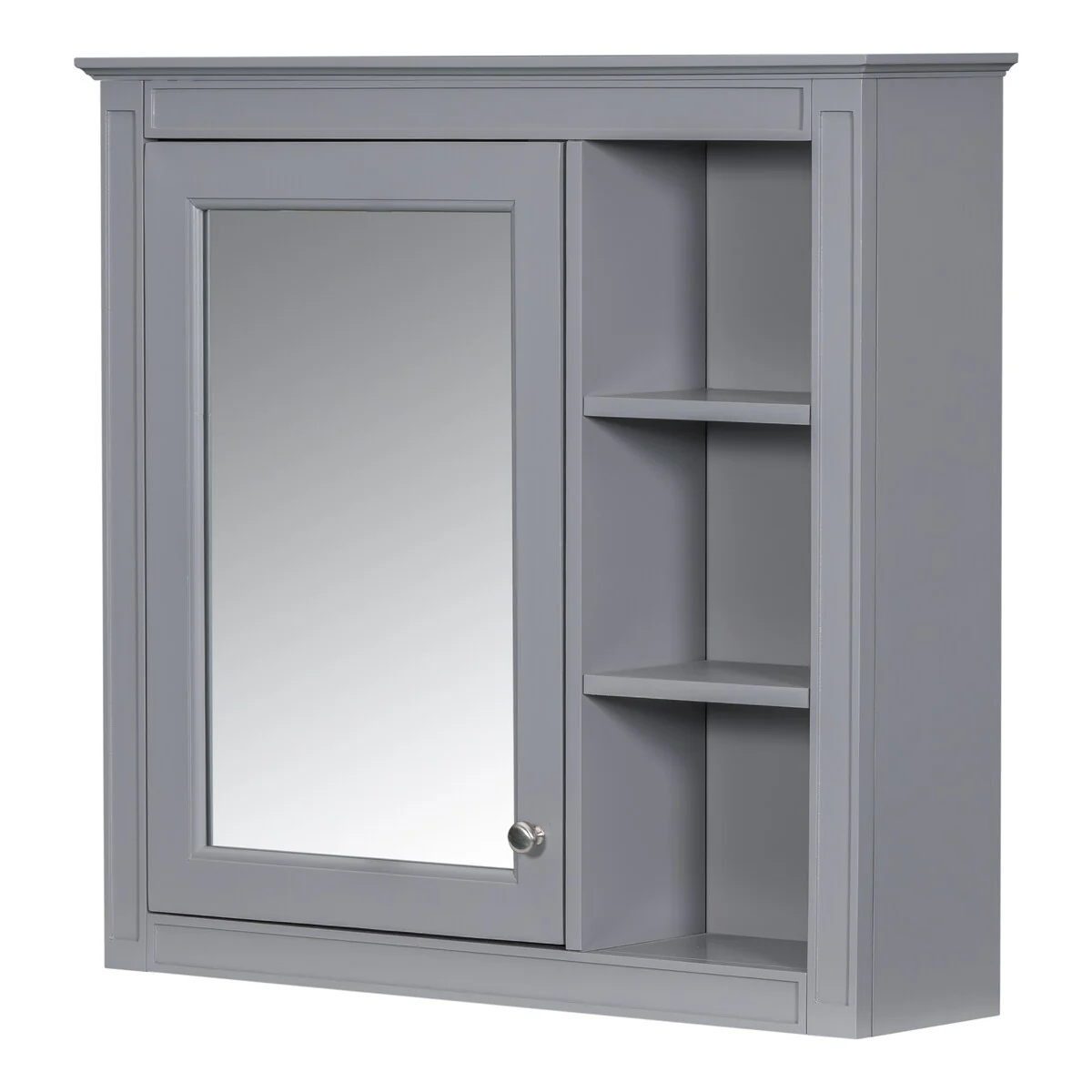 30'' x 28'' Wall Mounted Bathroom Storage Cabinet, Modern Bathroom Wall Cabinet with Mirror,Mirror Cabinet with 3 Open Shelves