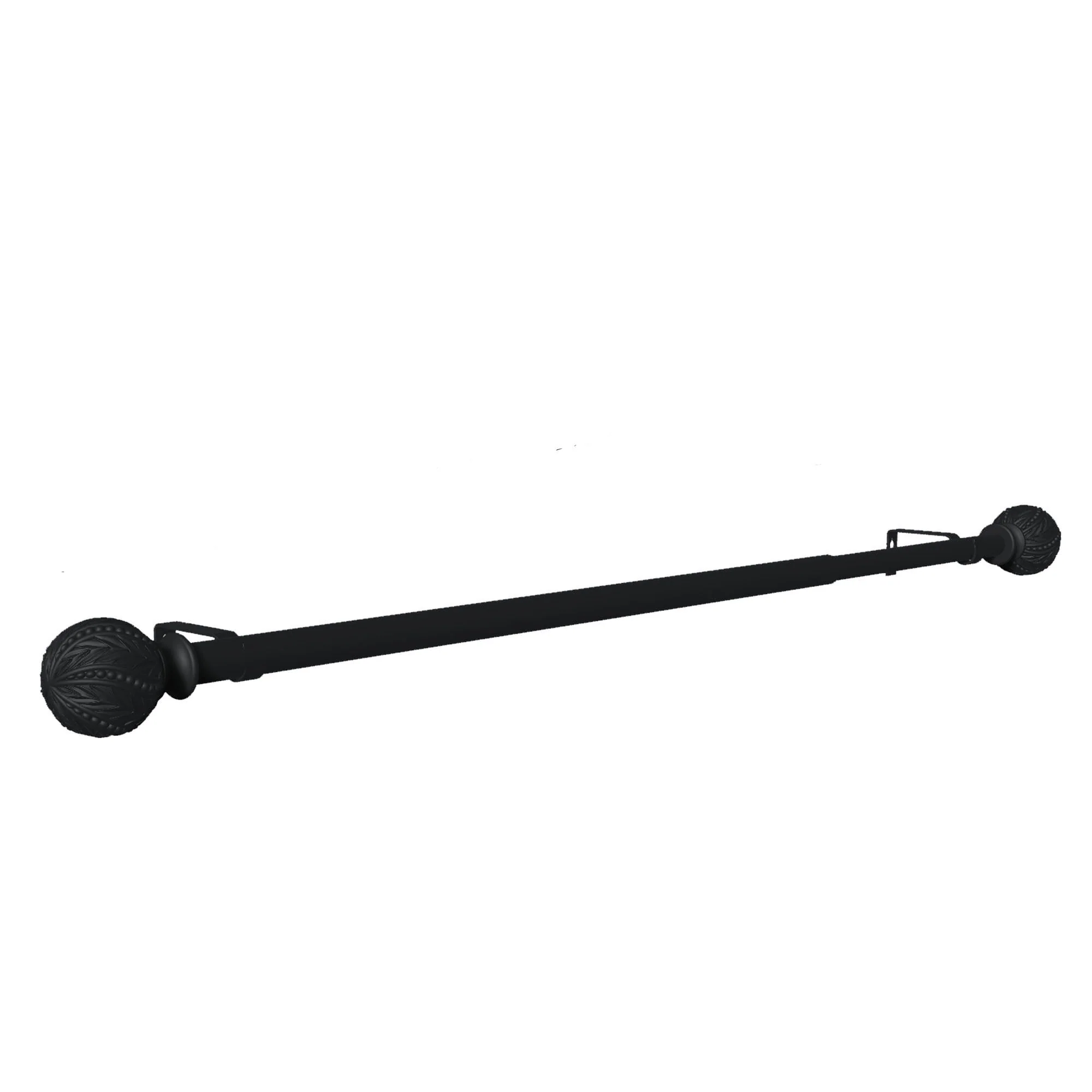 Debuono Black Adjustable Curtain Rod with Final Set