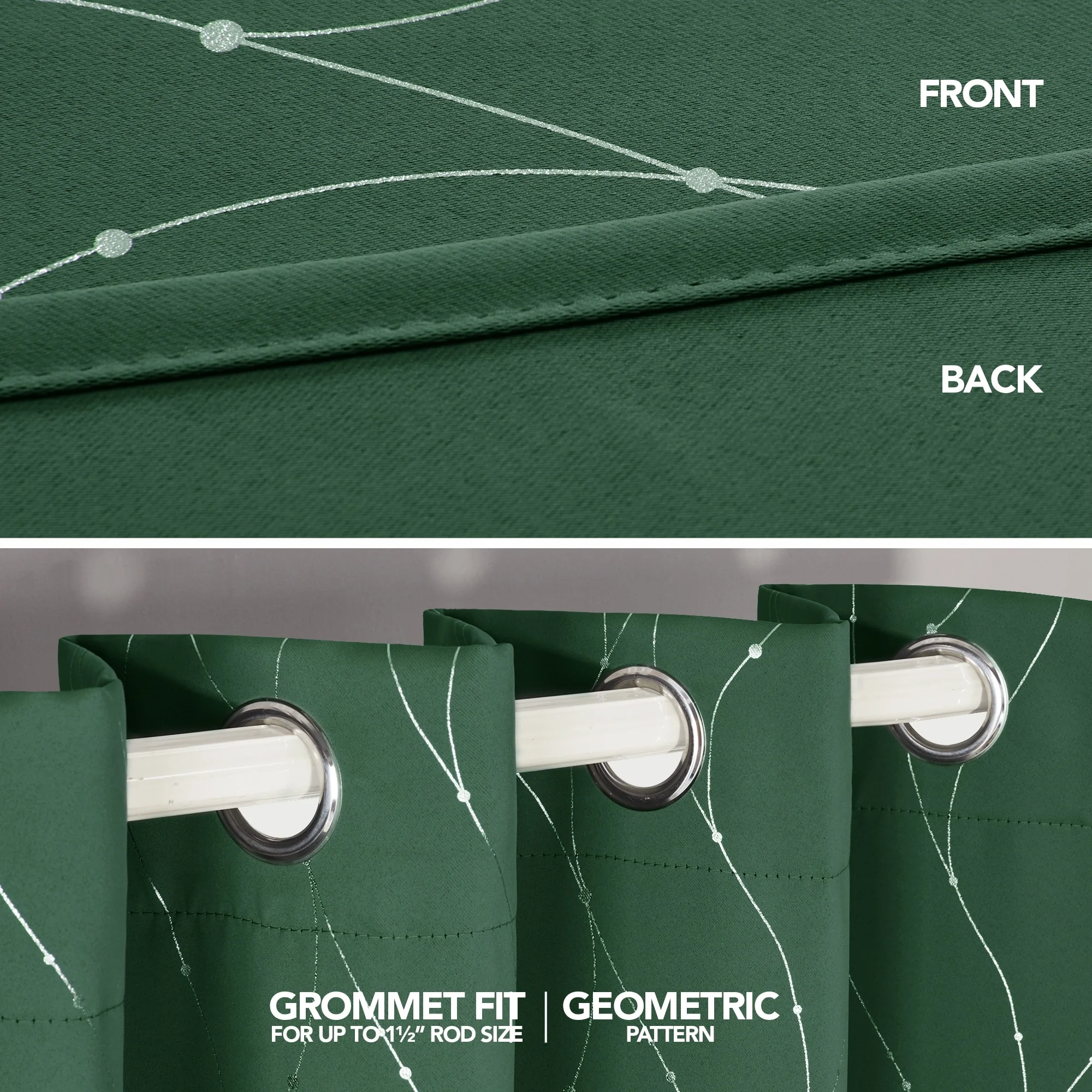 Deconovo Wave Line with Dots 52 Width Curtains Pair(2 Panel)