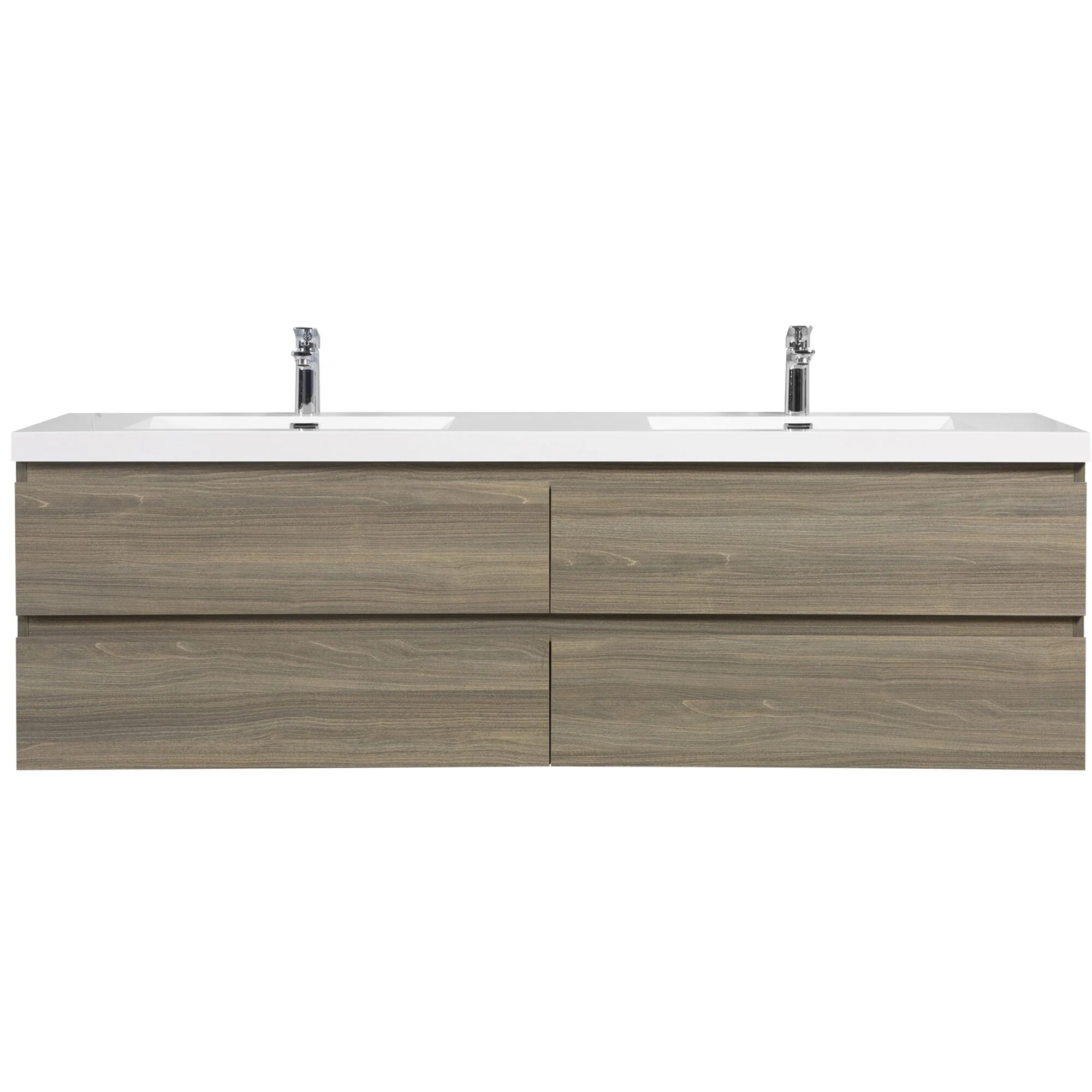 MDF Floating Bathroom Vanity with Integrated Resin Sink
