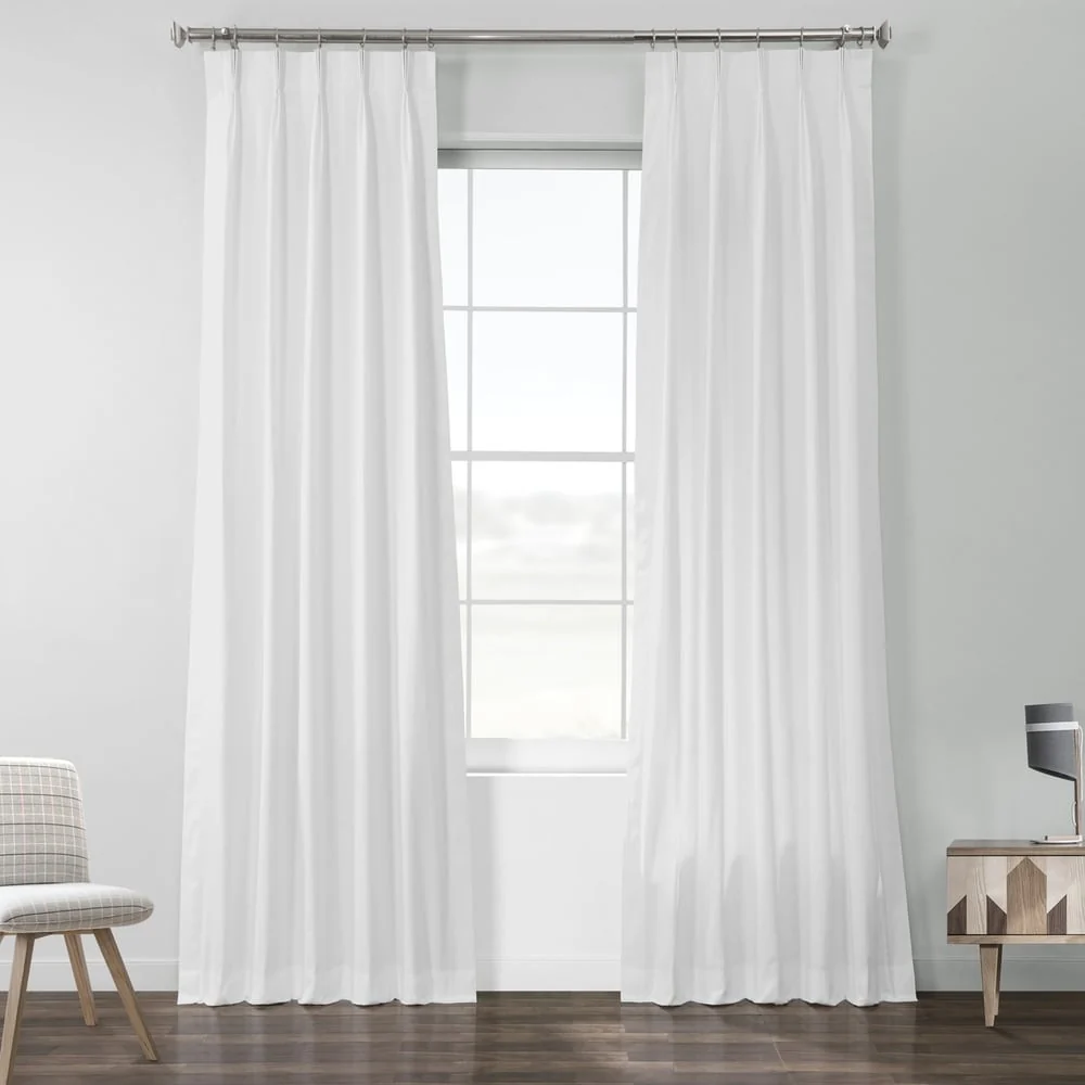 Exclusive Fabrics Solid Cotton Pleated Curtain (1 Panel)