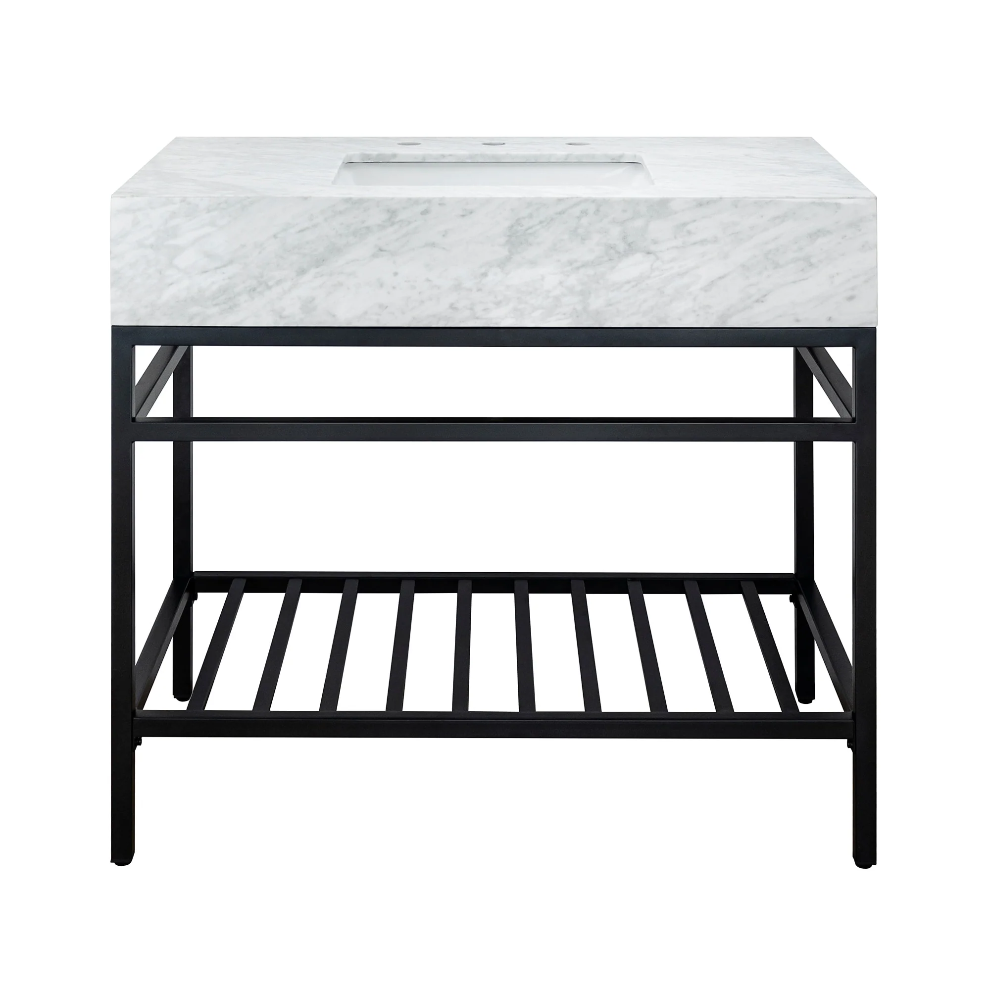 TEHOME Mayana 36'' Free-standing Single Bathroom Vanity with Carrara Marble Vanity Top