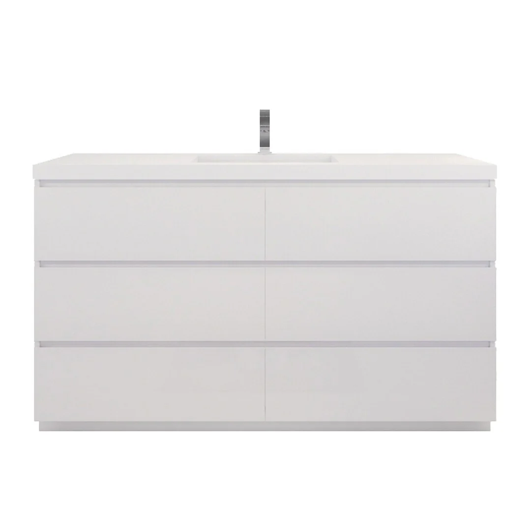 Aron 60'' Freestanding Vanity with Single Reinforced Acrylic Sink