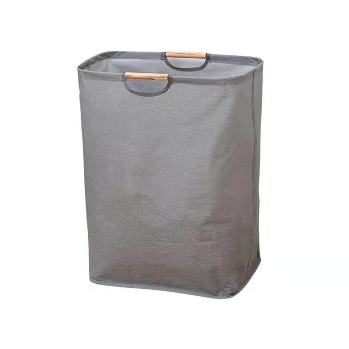 Gray Wardrobe Storage Basket - Large Capacity Freestanding Laundry Organizer with Handles