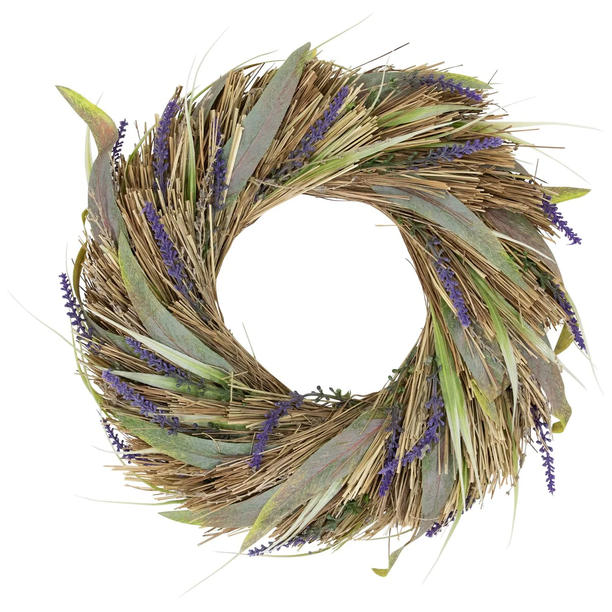 Artificial Grass and Lavender Spring Wreath - 14